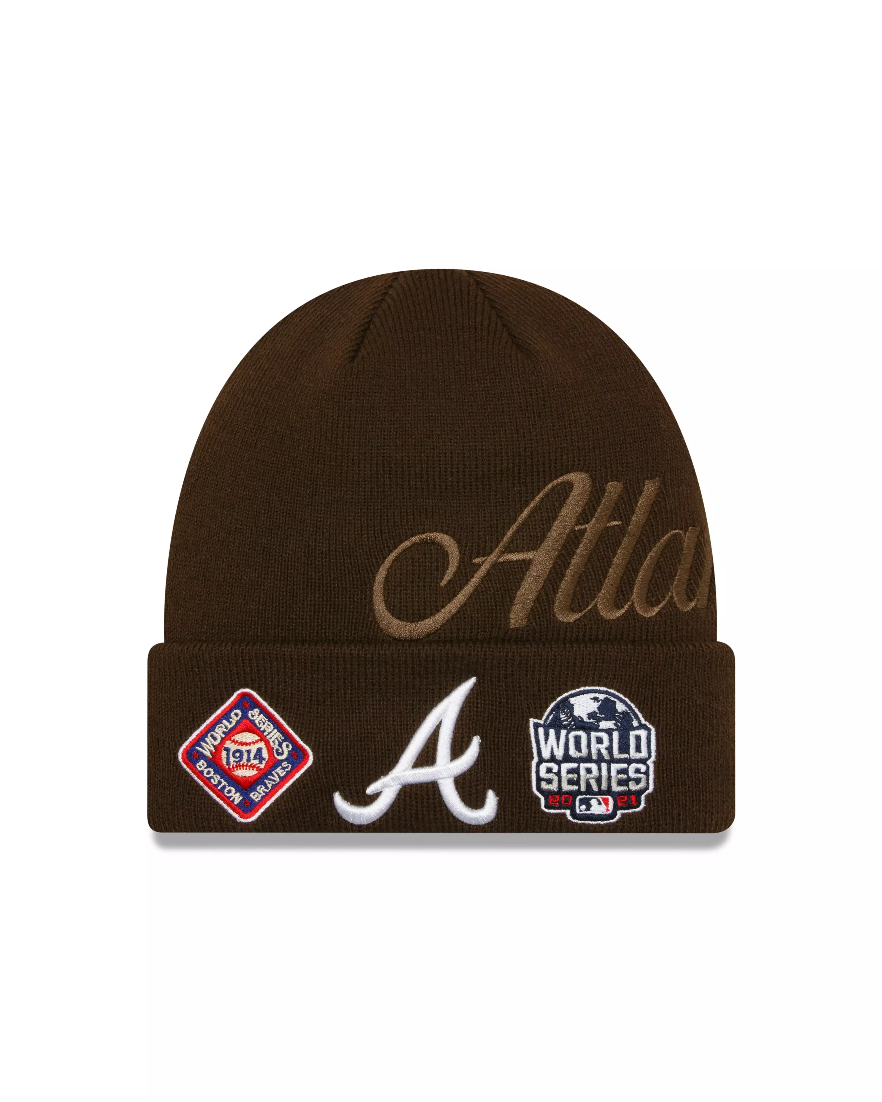 New Era Atlanta Braves World Series 2021 Knit Hat - BROWN