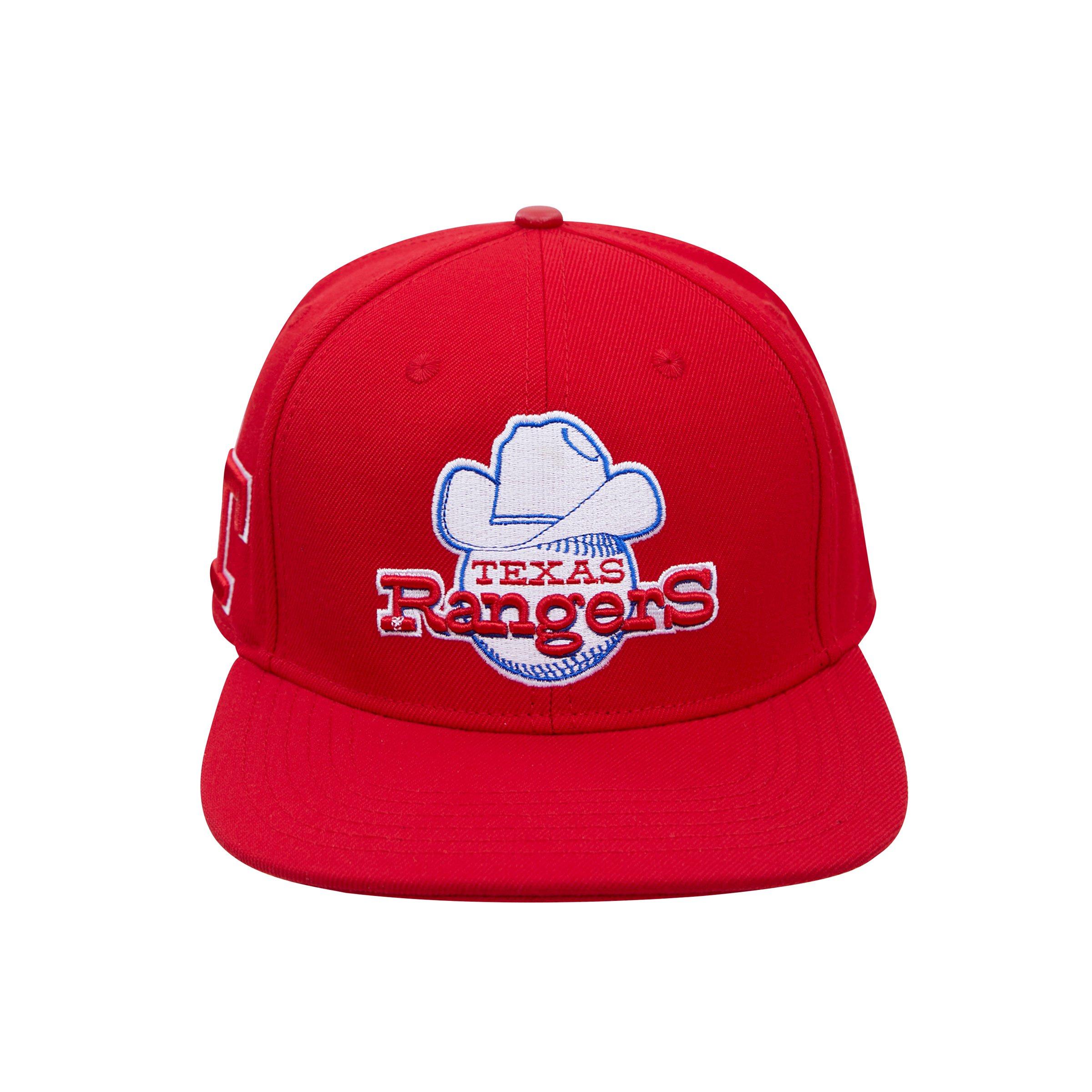 Pro Standard Texas Rangers Retro Snapback Hat - Eggshell