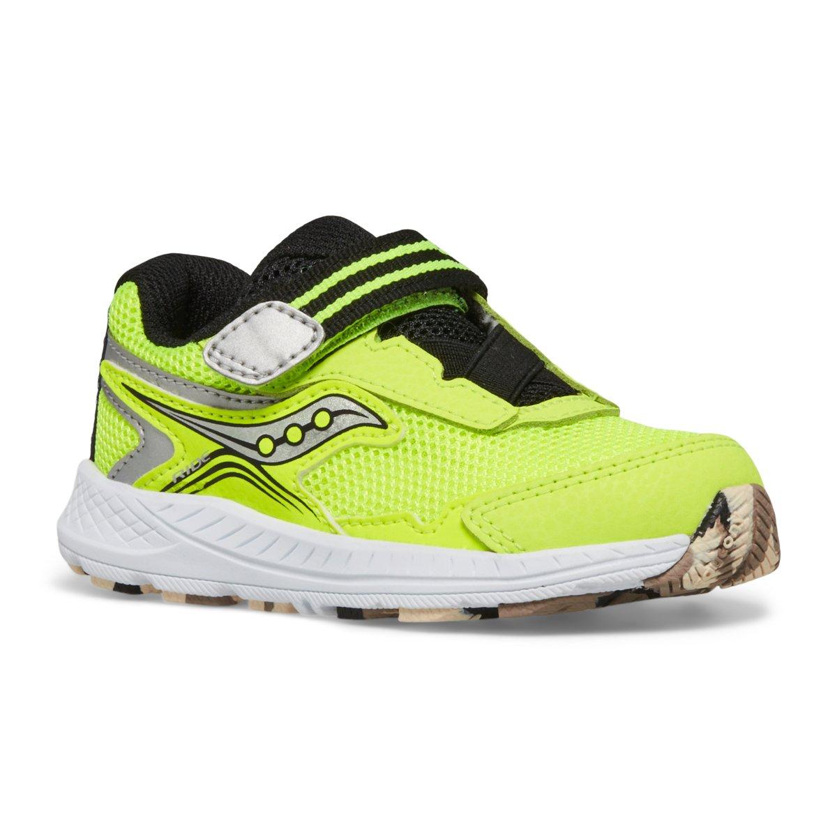 Saucony Ride 10 Jr "Citron/Grey" Toddler Boys' Running Shoe - CITRON/GREY Thumbnail View 2