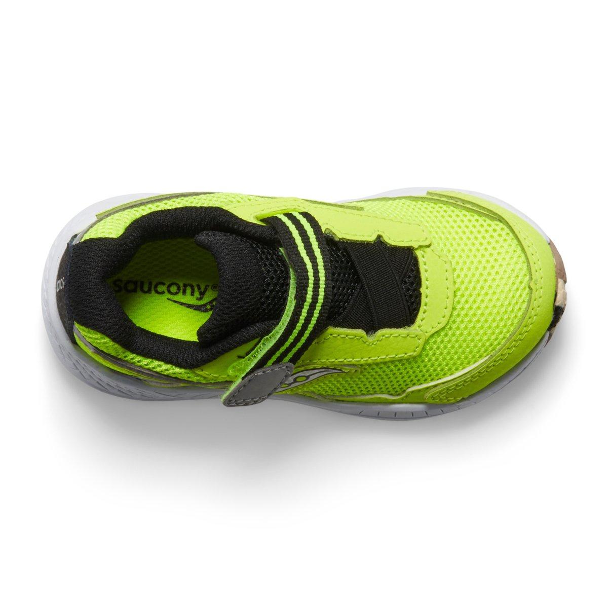 Saucony Ride 10 Jr "Citron/Grey" Toddler Boys' Running Shoe - CITRON/GREY Thumbnail View 4