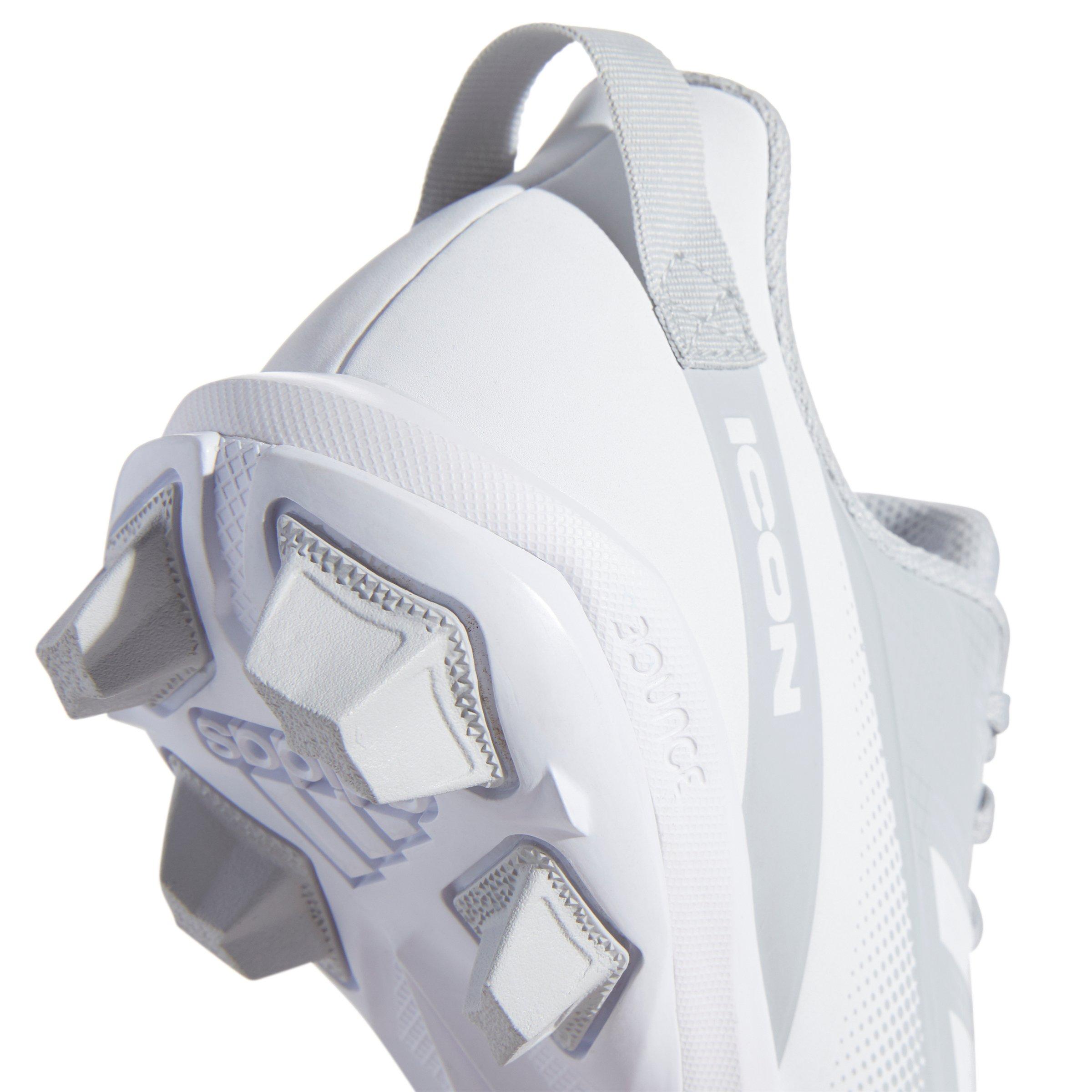 adidas Icon 7 MD "Grey/White" Grade School Boys' Baseball Cleat - GREY/WHITE Thumbnail View 7