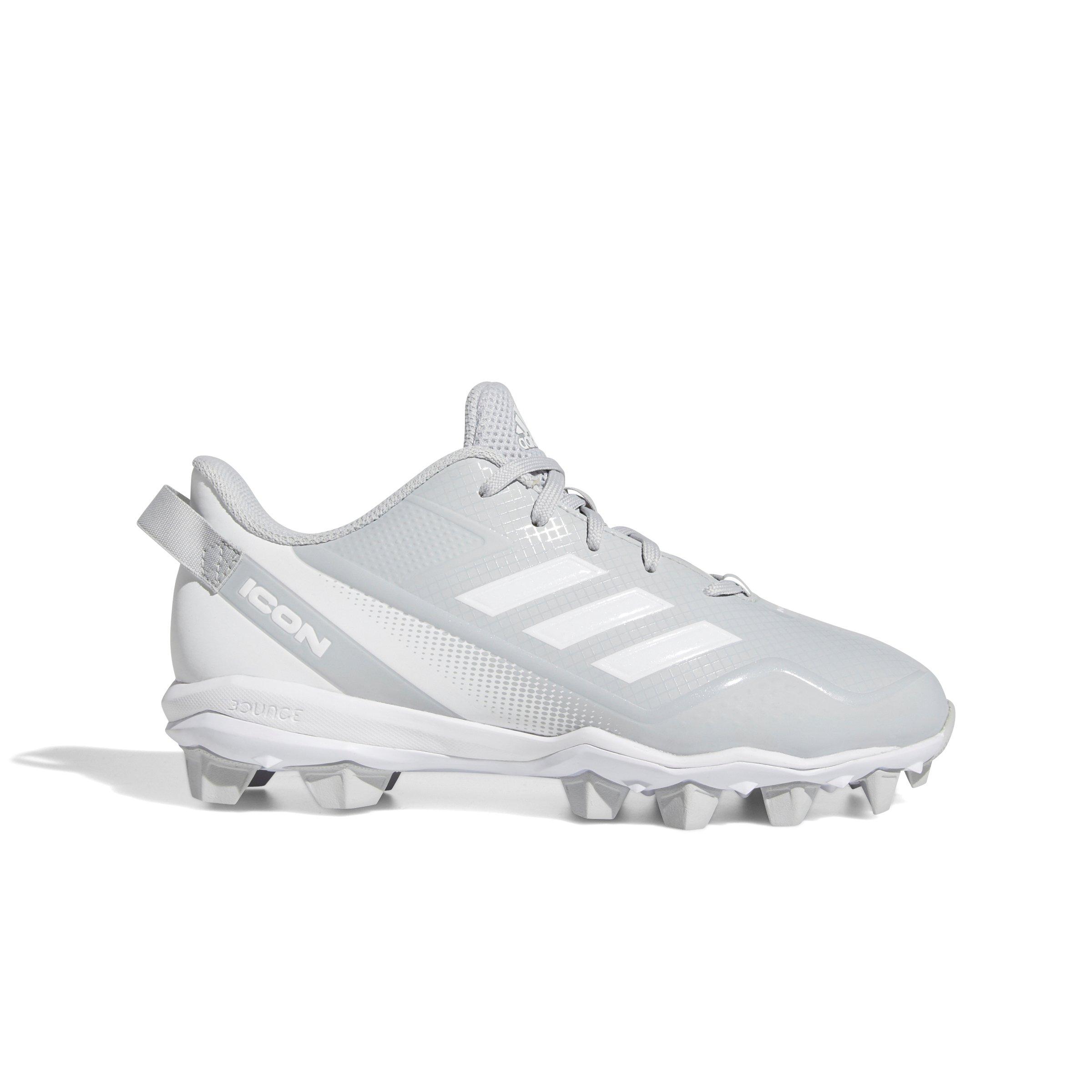 adidas Icon 7 MD "Grey/White" Grade School Boys' Baseball Cleat - GREY/WHITE Thumbnail View 1