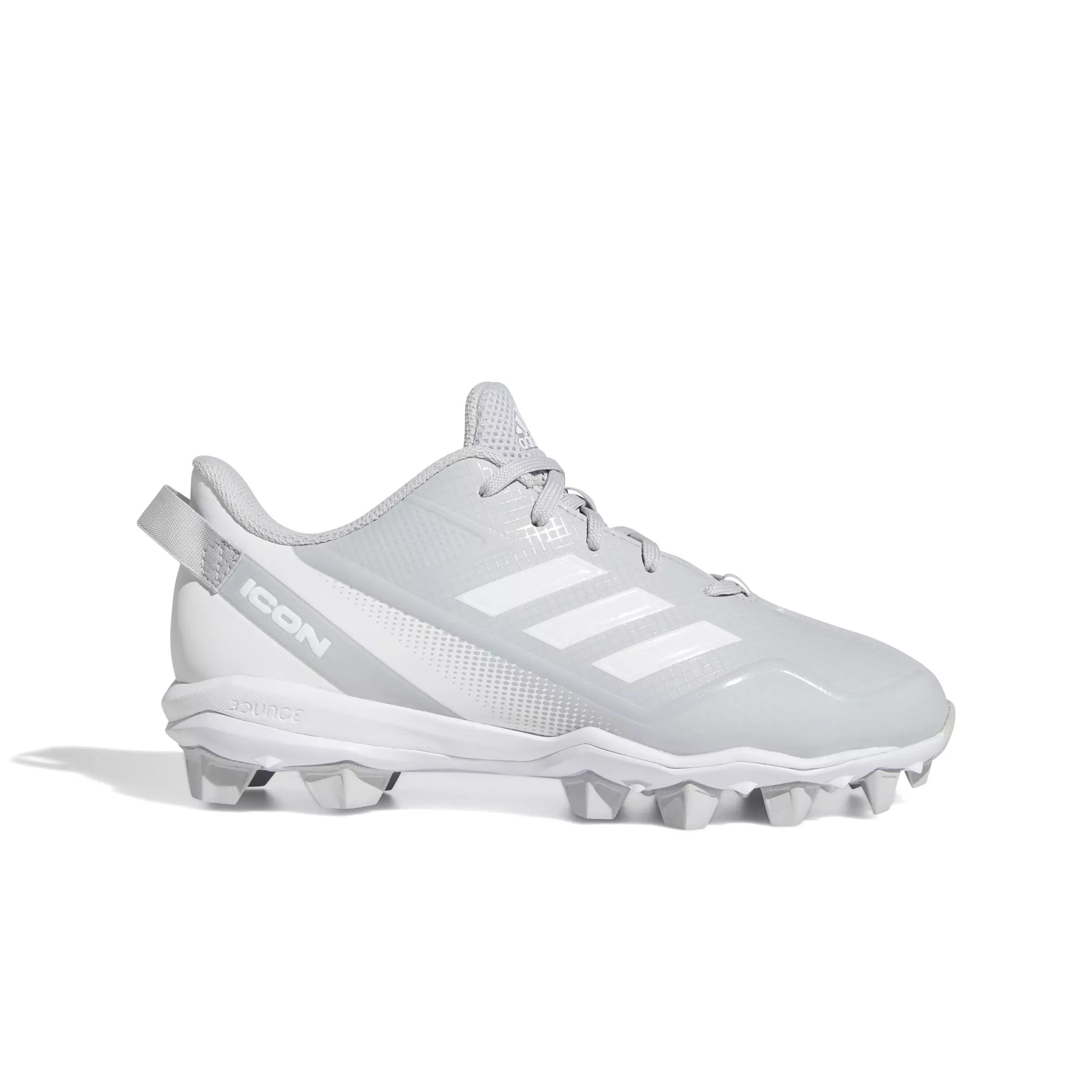 adidas Icon 7 MD "Grey/White" Grade School Boys' Baseball Cleat - GREY/WHITE