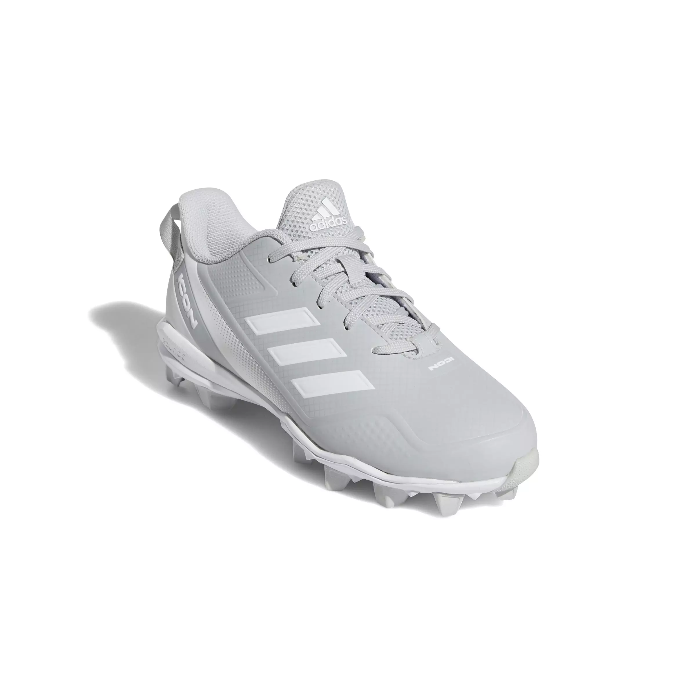 adidas Icon 7 Mid "Ftwr White/Light Grey" Preschool Boys' Baseball Cleat - GREY/WHITE