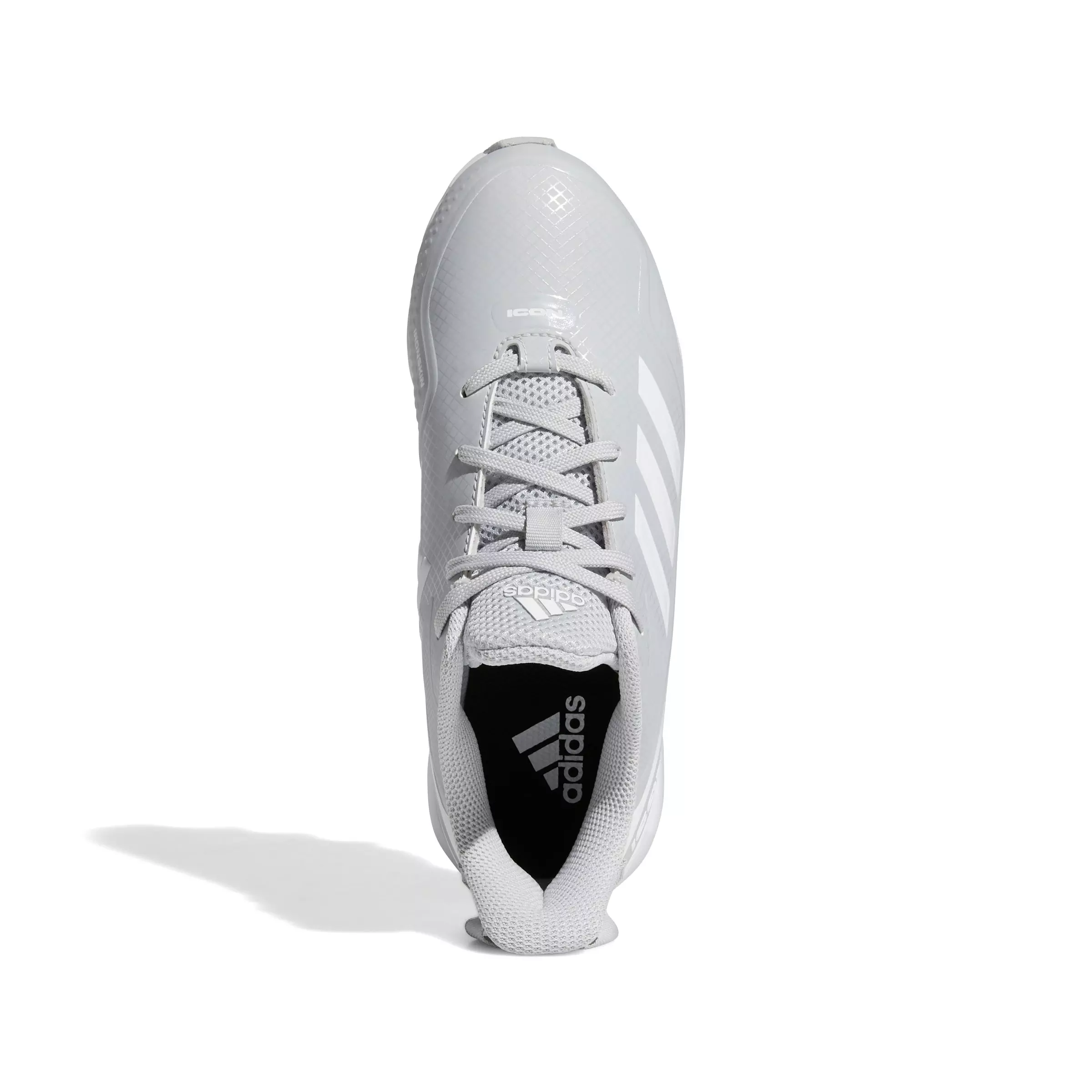 adidas Icon 7 Mid "Ftwr White/Light Grey" Preschool Boys' Baseball Cleat - GREY/WHITE
