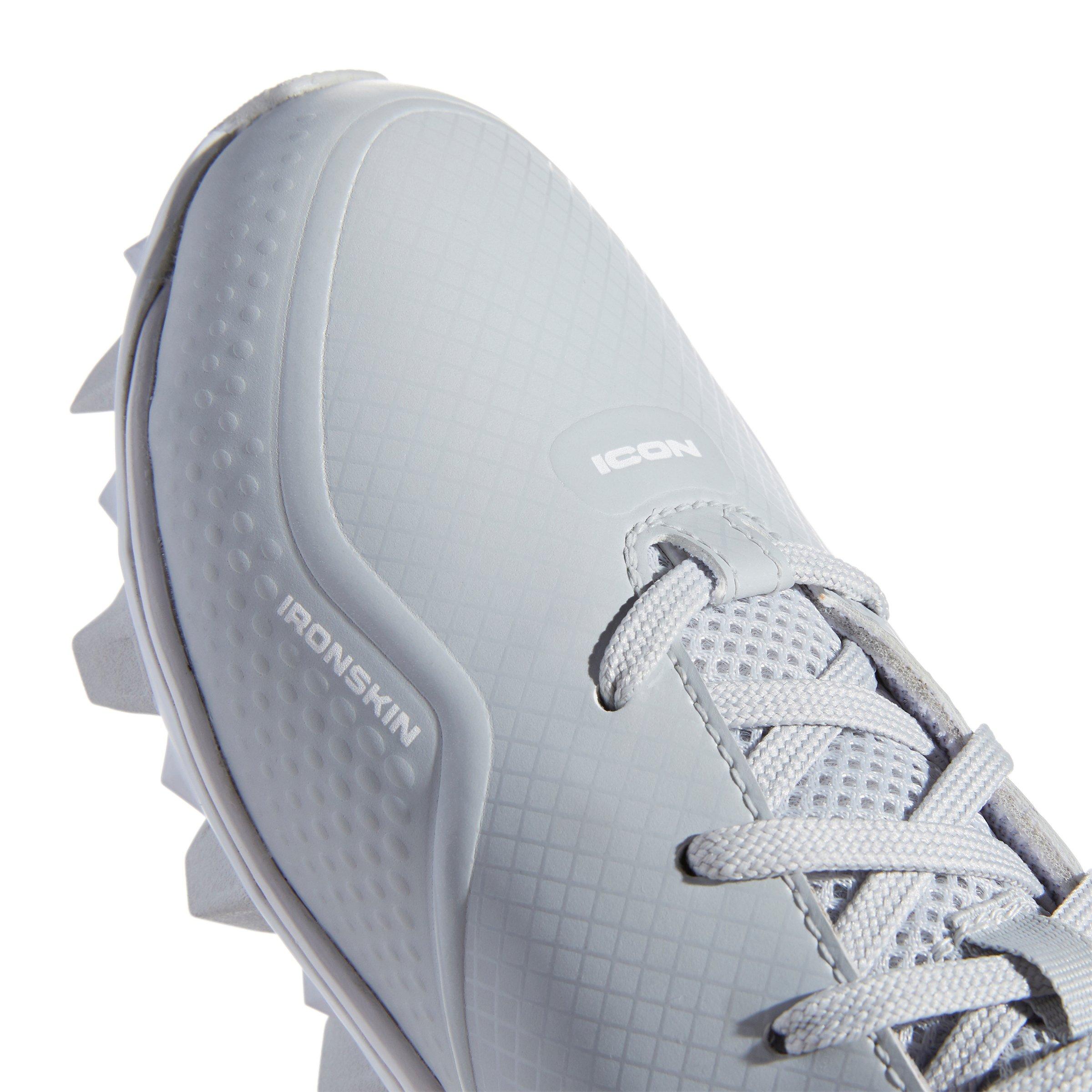 adidas Icon 7 Mid "Ftwr White/Light Grey" Preschool Boys' Baseball Cleat - GREY/WHITE Thumbnail View 8