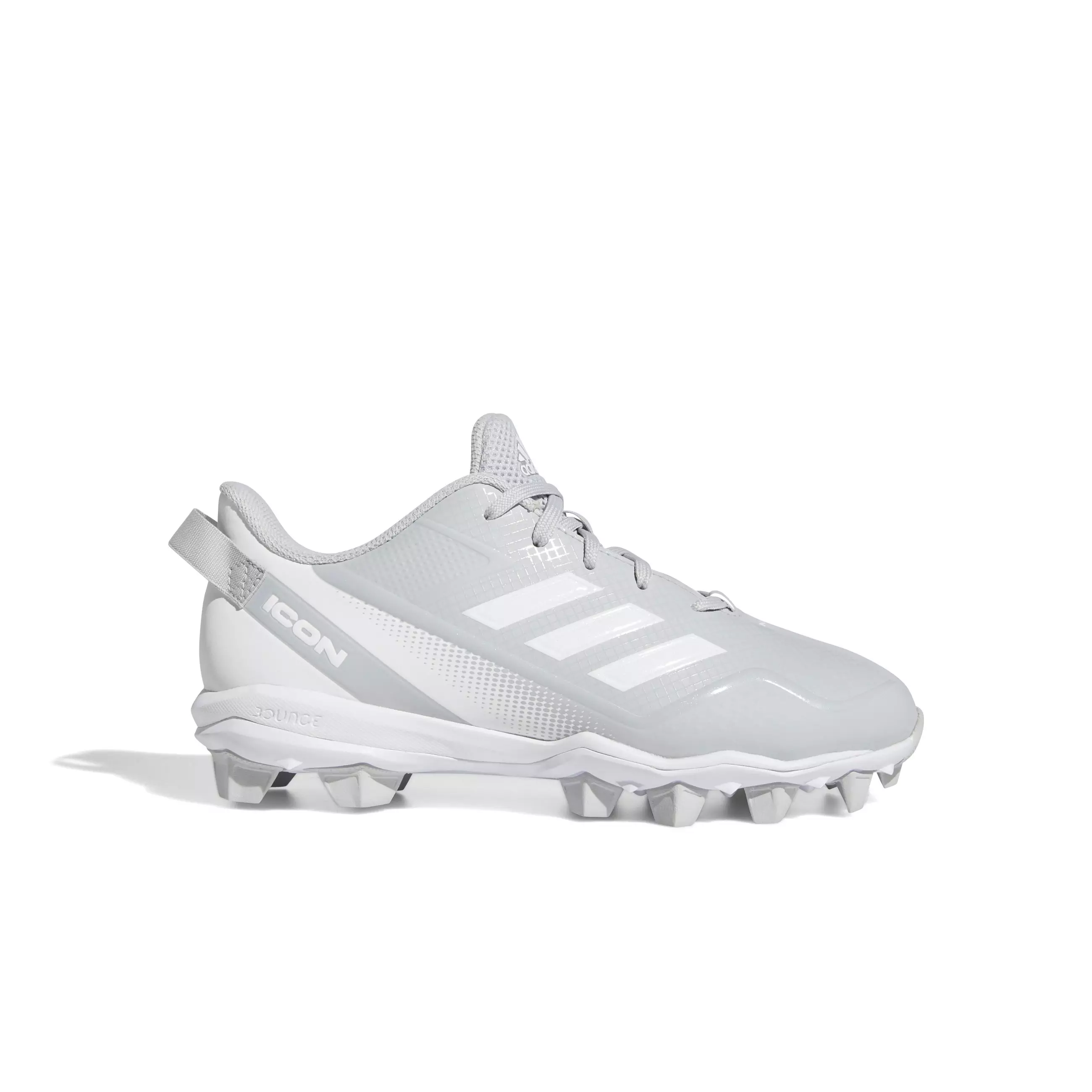 adidas Icon 7 Mid "Ftwr White/Light Grey" Preschool Boys' Baseball Cleat - GREY/WHITE