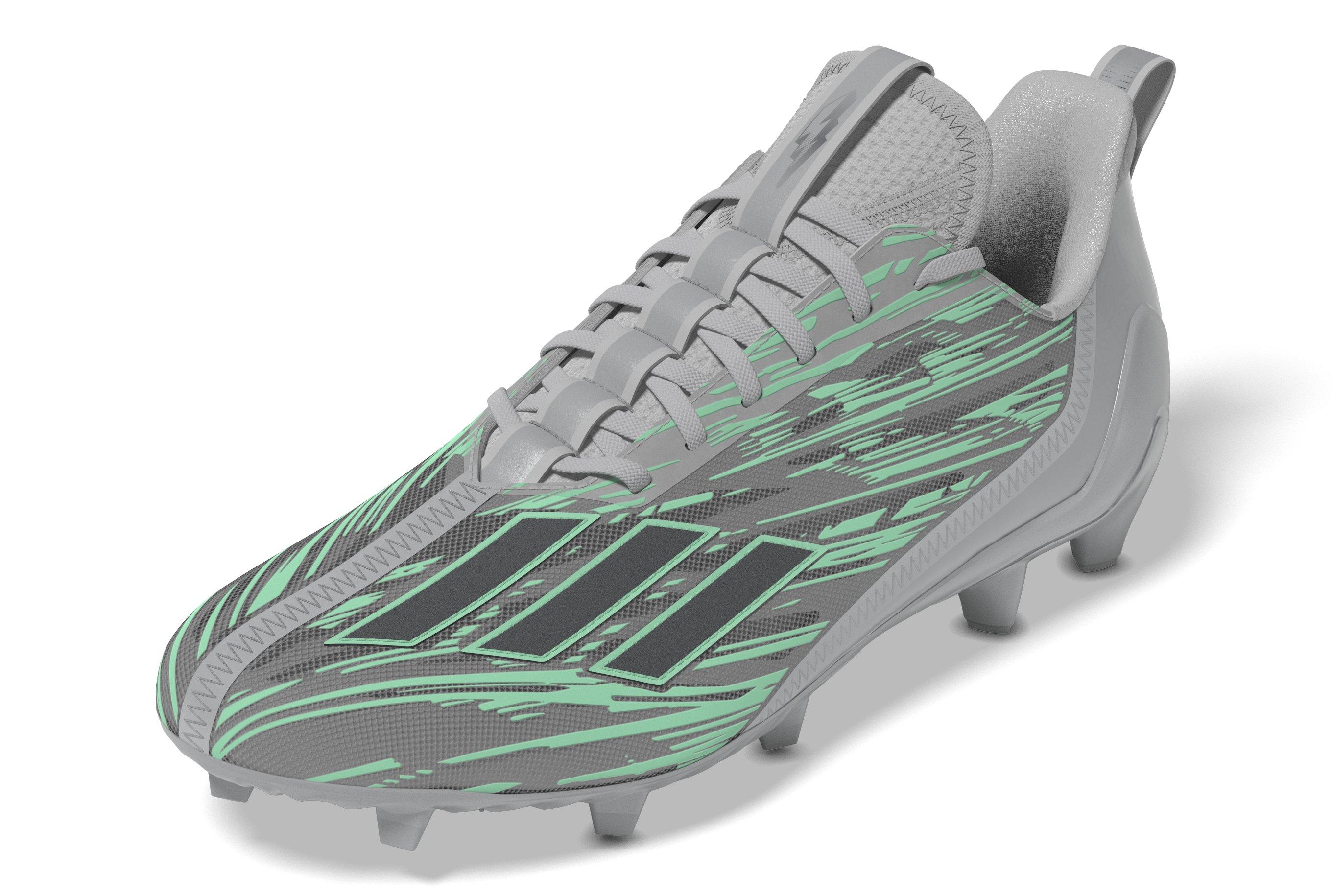 adidas Adizero 12.0 Flash "Grey/Teal" Men's Football Cleat - GREY/TEAL Thumbnail View 7