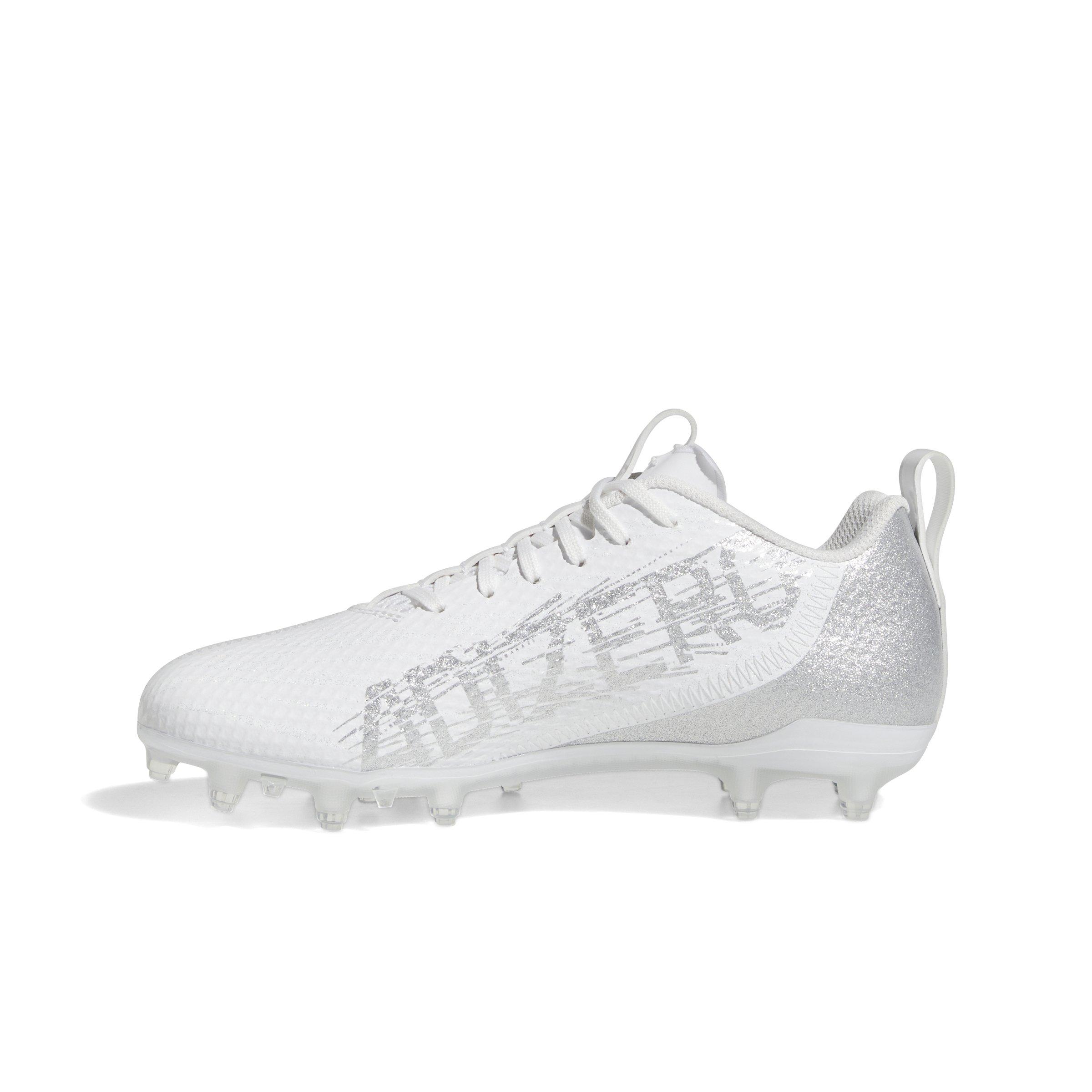adidas Adizero Spark  Grade School Boys' "Cloud White/Silver Metallic" Football Cleat