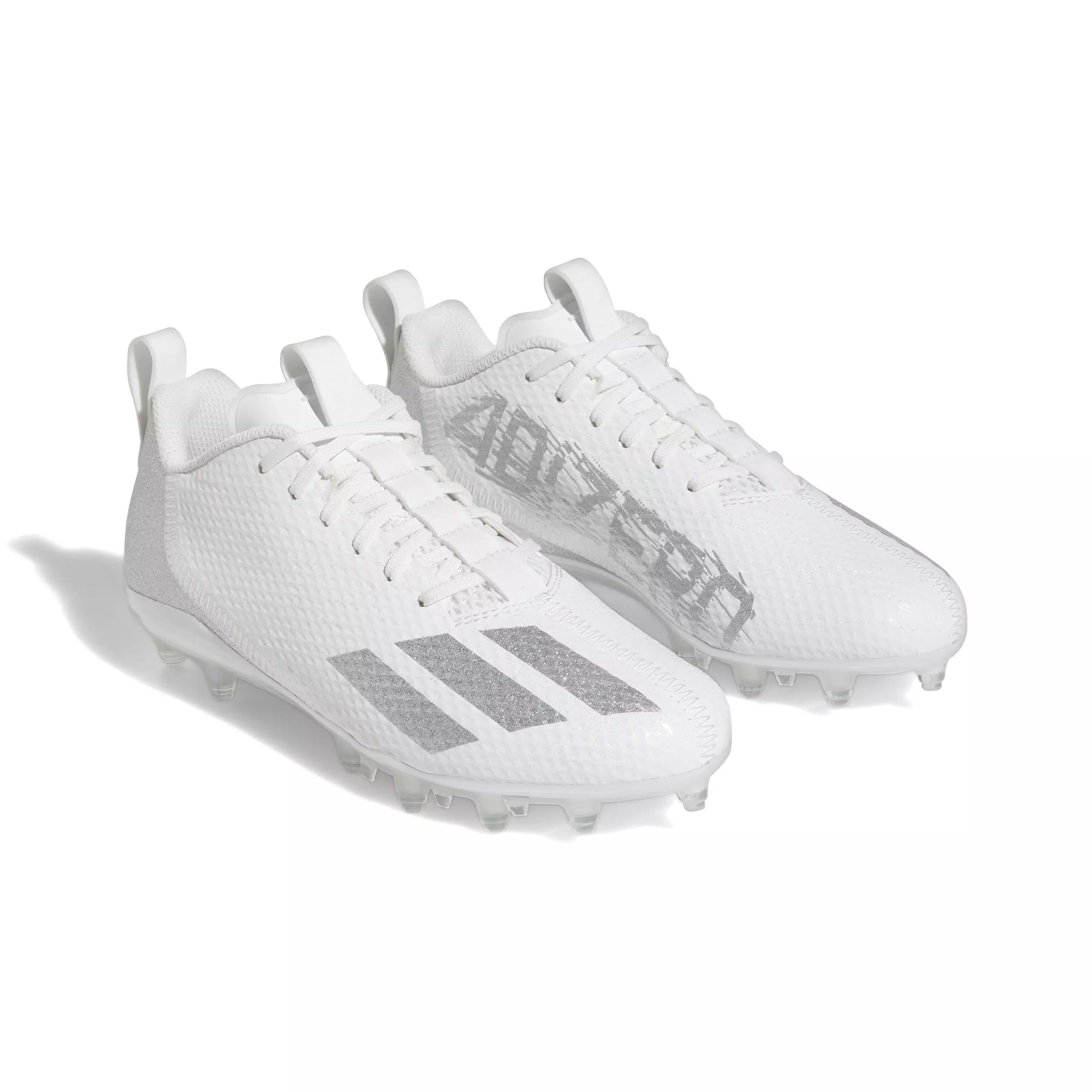 adidas Adizero Spark "Cloud White/Silver Metallic" Grade School Boys' Football Cleat - WHITE/SILVER
