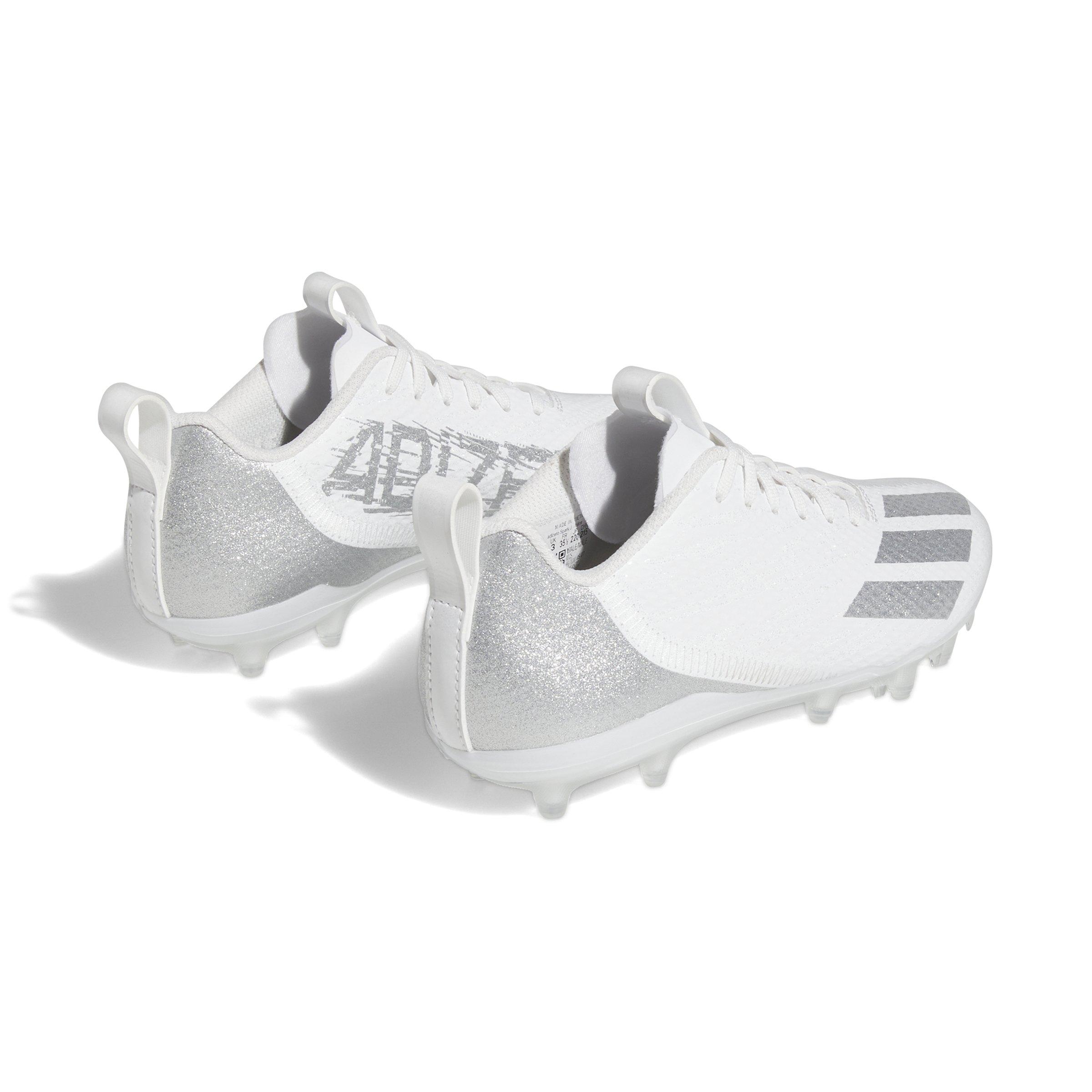 adidas Adizero Spark  Grade School Boys' "Cloud White/Silver Metallic" Football Cleat