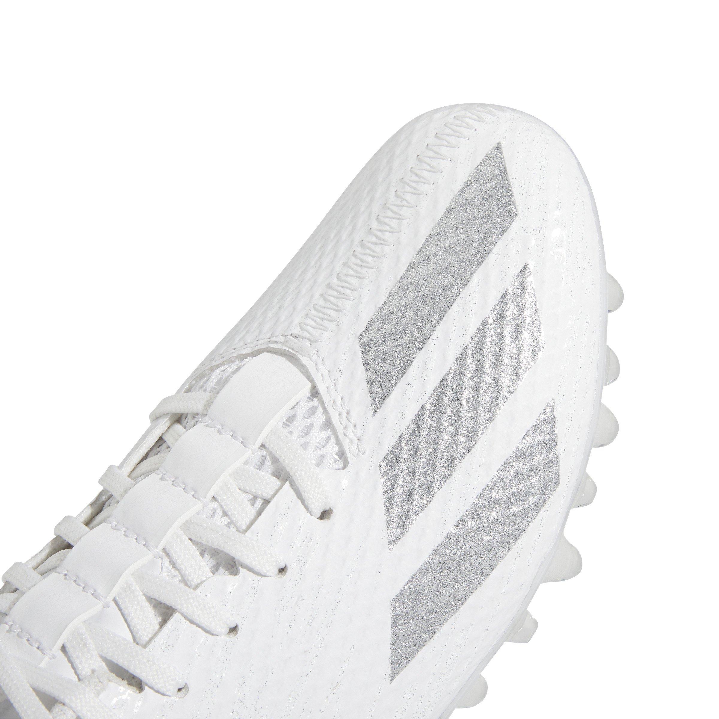 adidas Adizero Spark  Grade School Boys' "Cloud White/Silver Metallic" Football Cleat