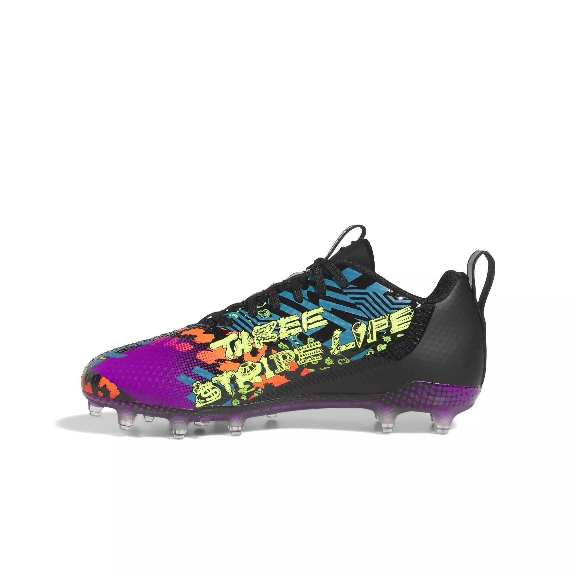 adidas Adizero Spark 7v7 "Core Black/Multi" Grade School Boys' Football Cleat - BLACK/MULTI