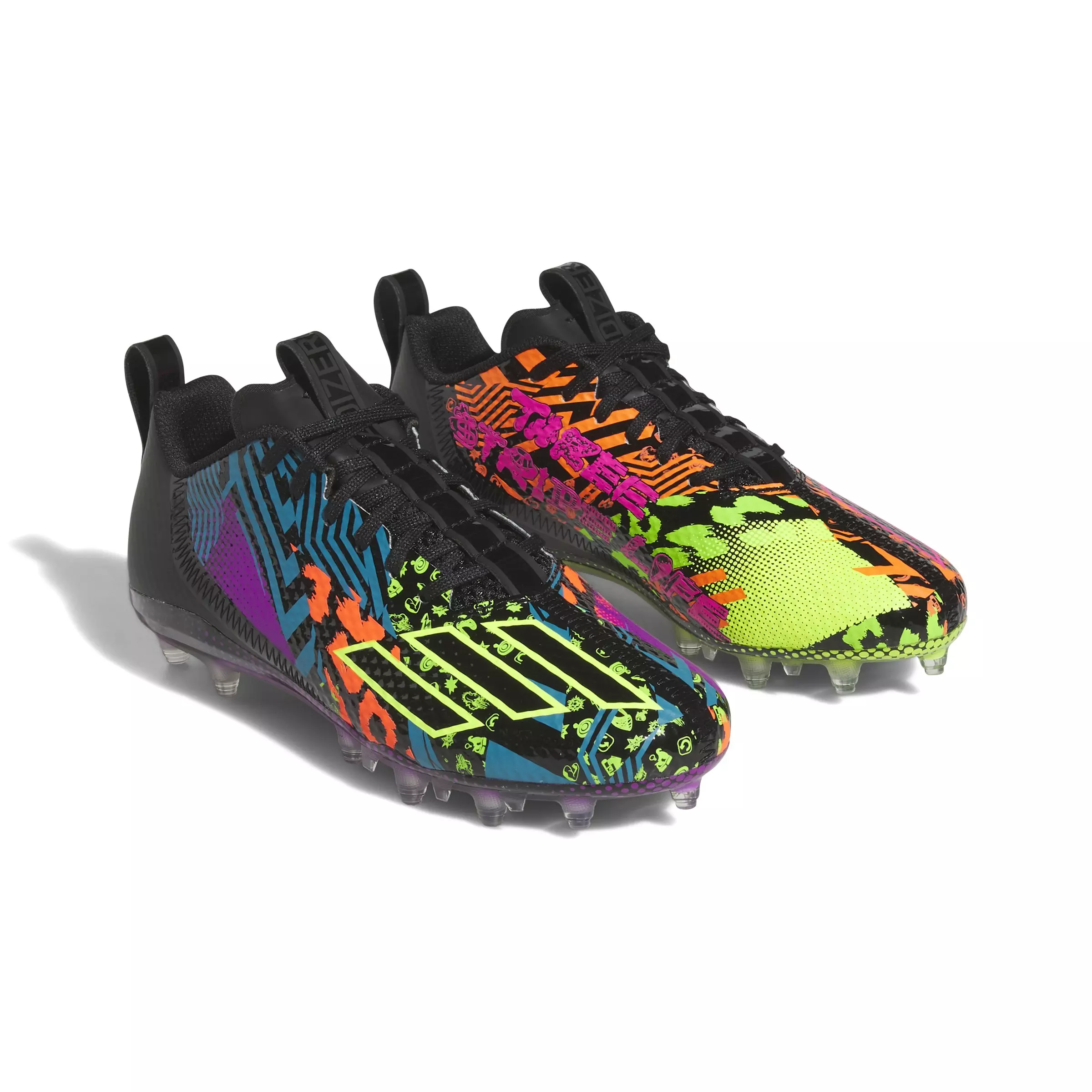adidas Adizero Spark 7v7 "Core Black/Multi" Grade School Boys' Football Cleat - BLACK/MULTI