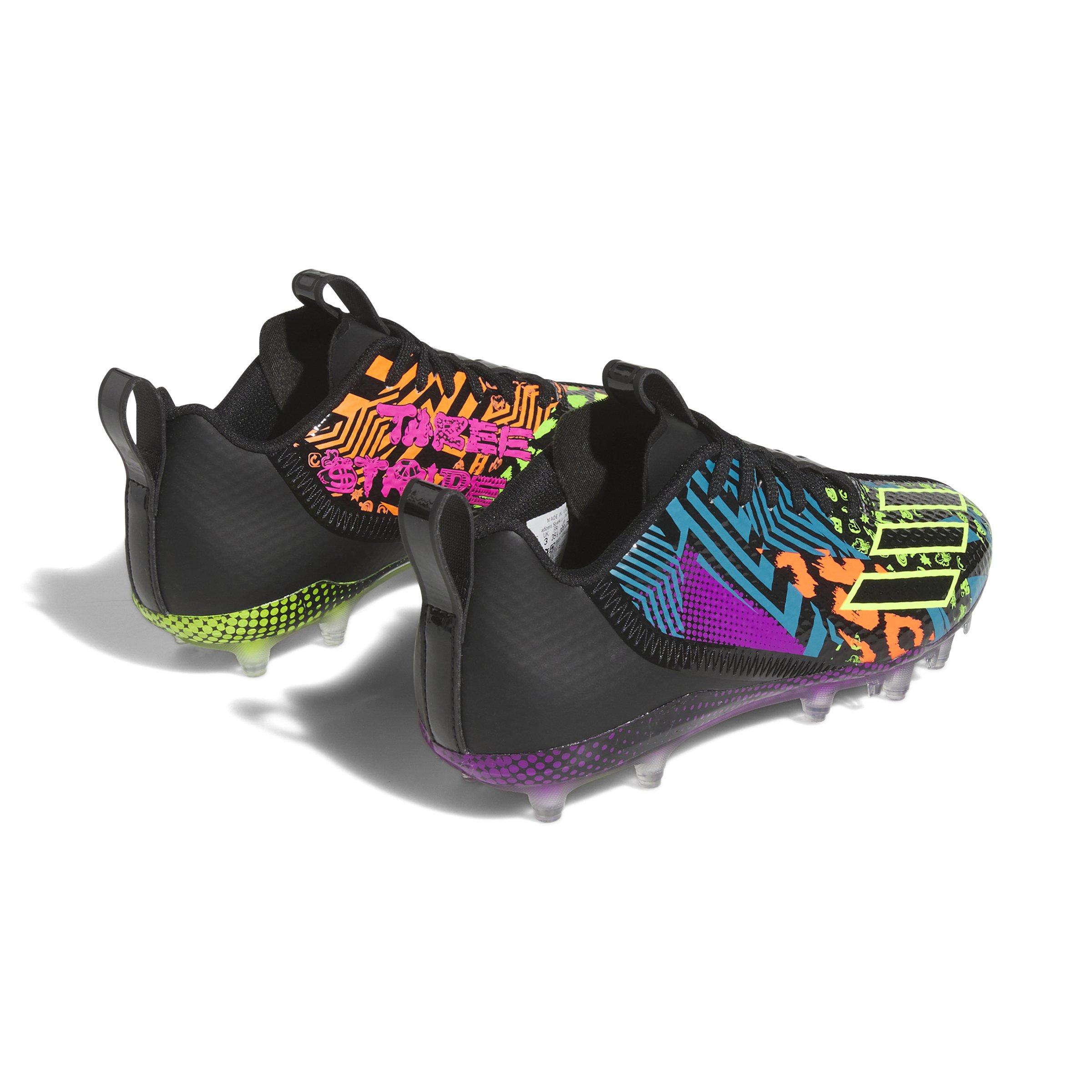 adidas Adizero Spark 7v7 "Core Black/Multi" Grade School Boys' Football Cleat - BLACK/MULTI Thumbnail View 4