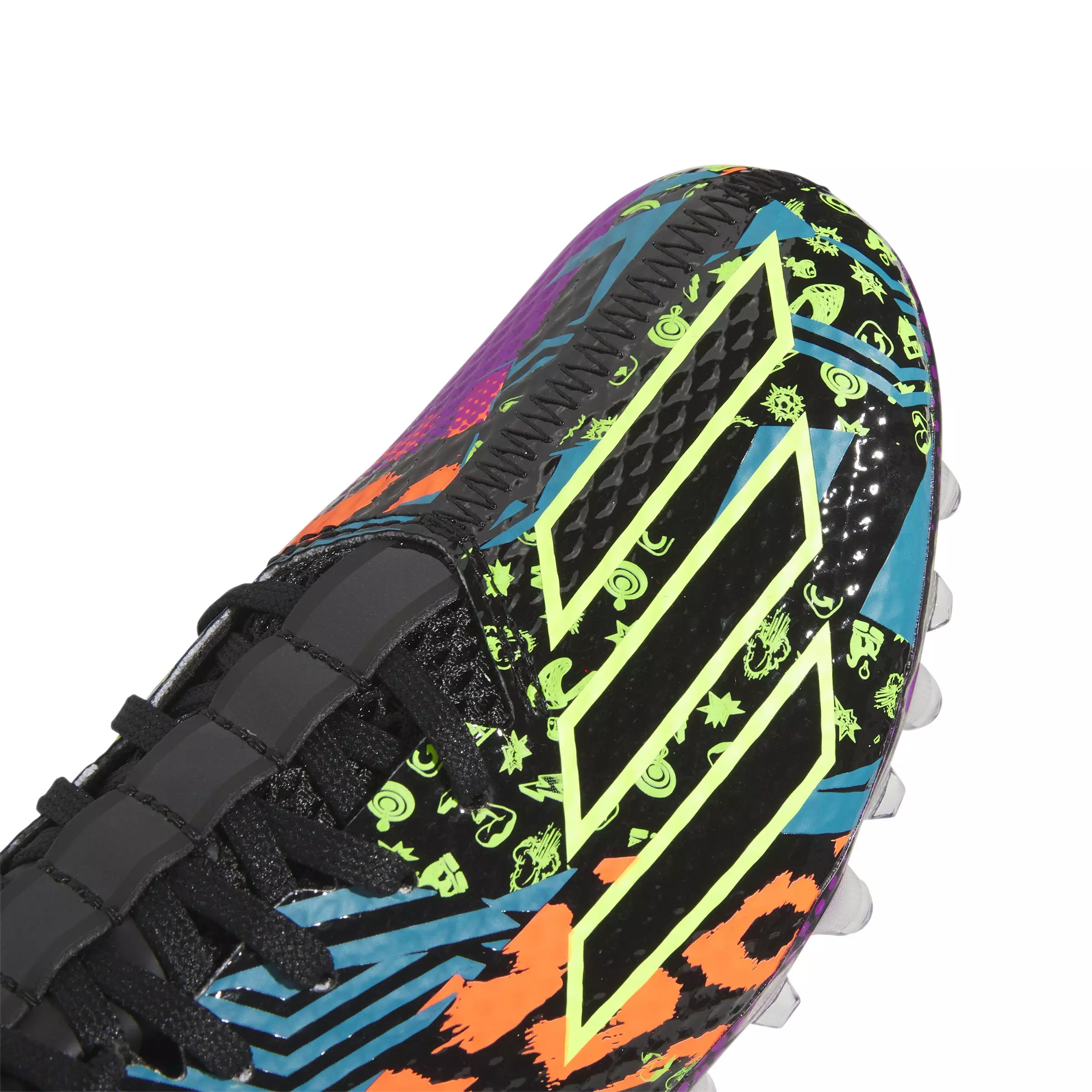 adidas Adizero Spark 7v7 "Core Black/Multi" Grade School Boys' Football Cleat - BLACK/MULTI