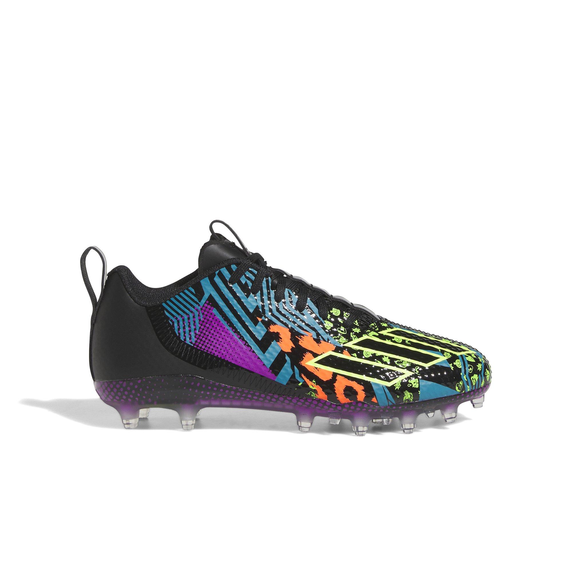 Purple and black youth cheap football cleats