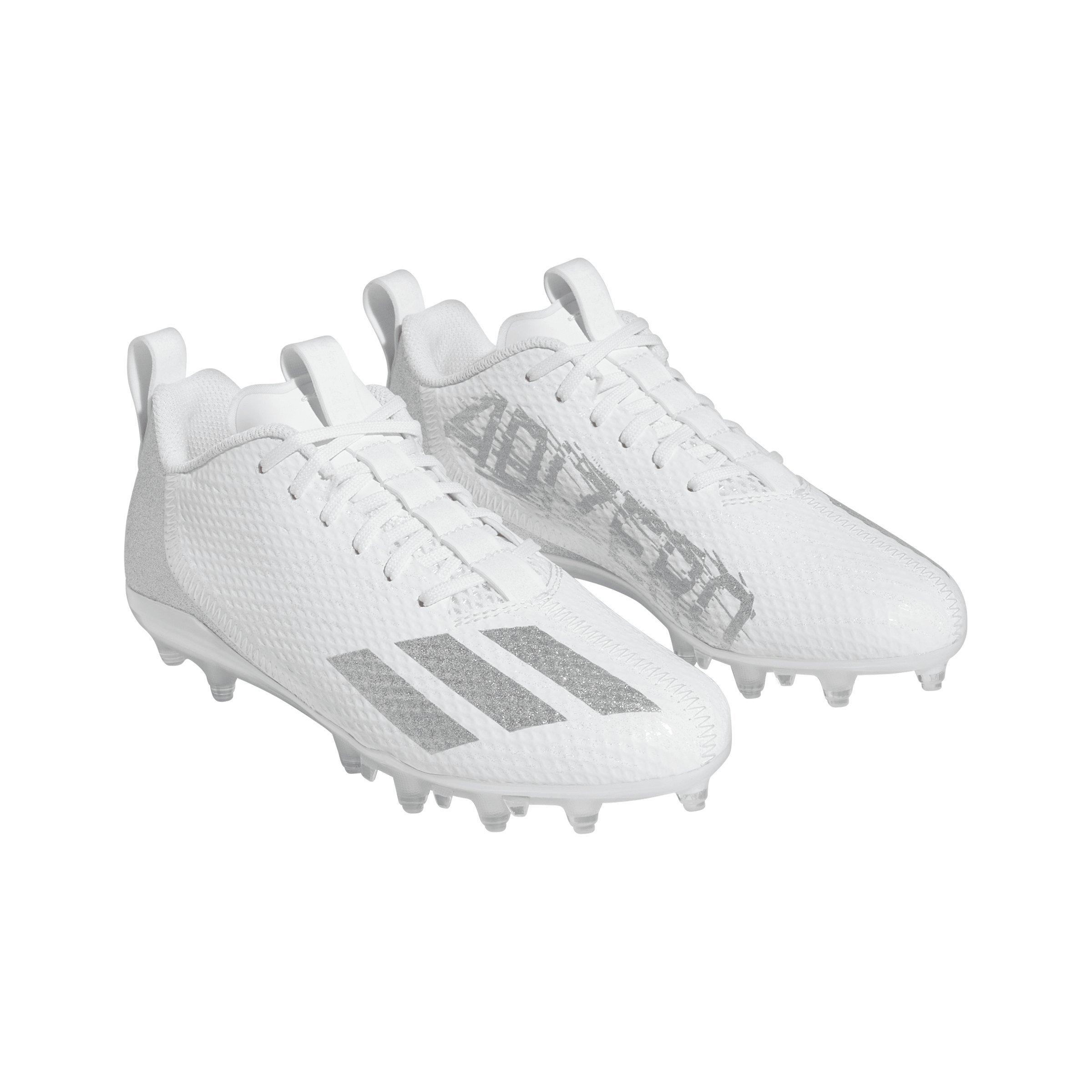 adidas adizero Spark Inline "Cloud White/Silver Metallic/Cloud White" Preschool Boys' Football Cleat