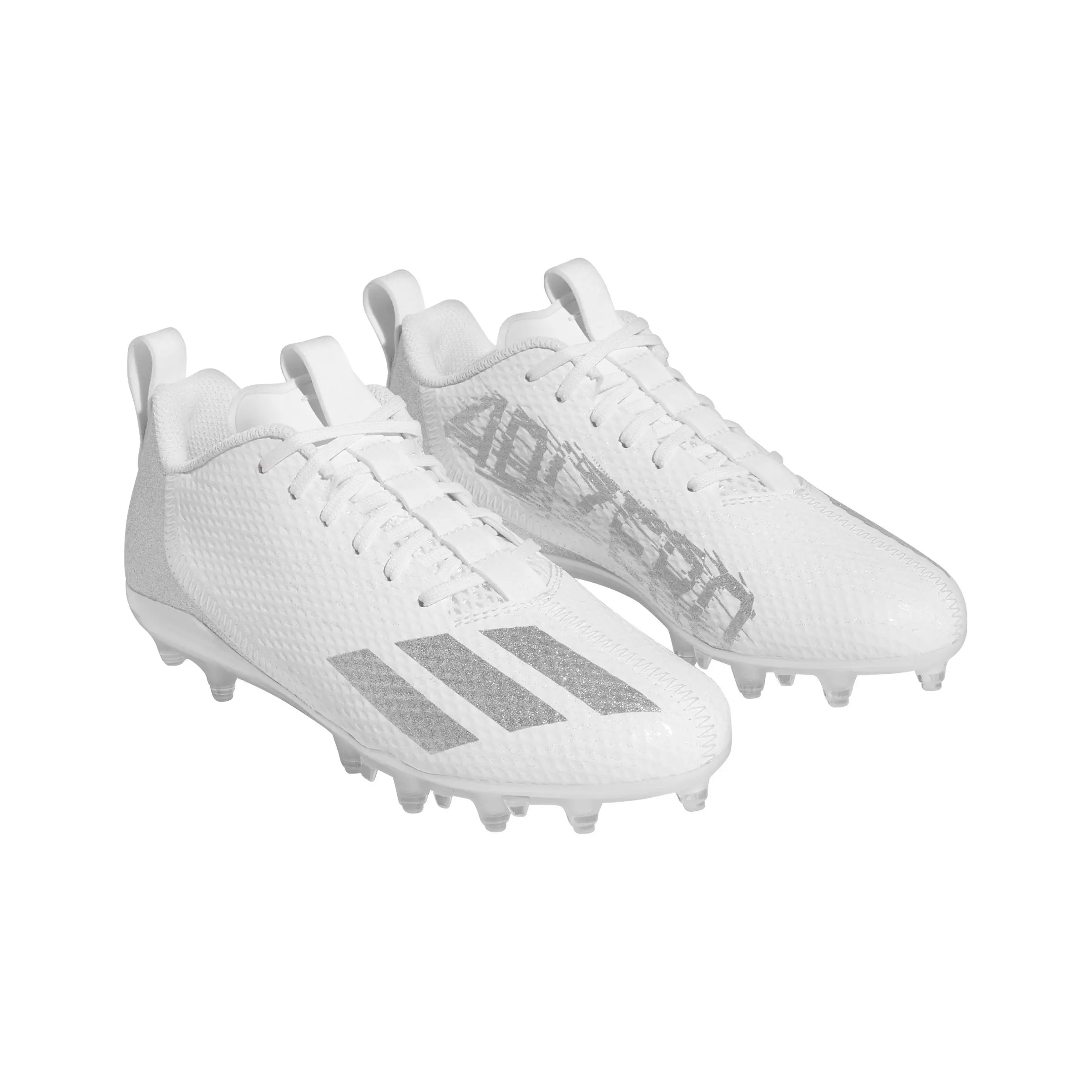 adidas adizero Spark Inline "Cloud White/Silver Metallic/Cloud White" Preschool Boys' Football Cleat - WHITE/SILVER/WHITE