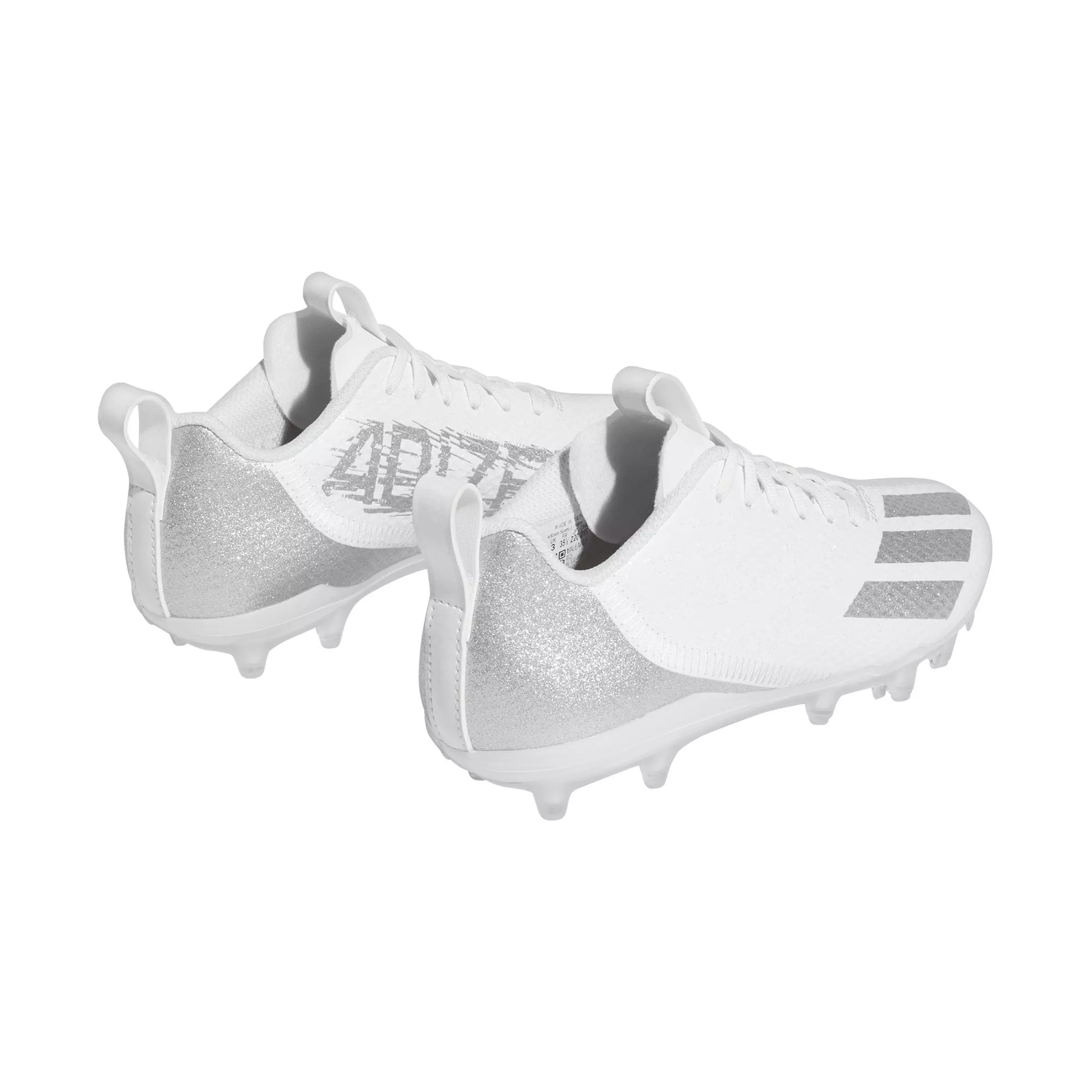 adidas adizero Spark Inline "Cloud White/Silver Metallic/Cloud White" Preschool Boys' Football Cleat - WHITE/SILVER/WHITE