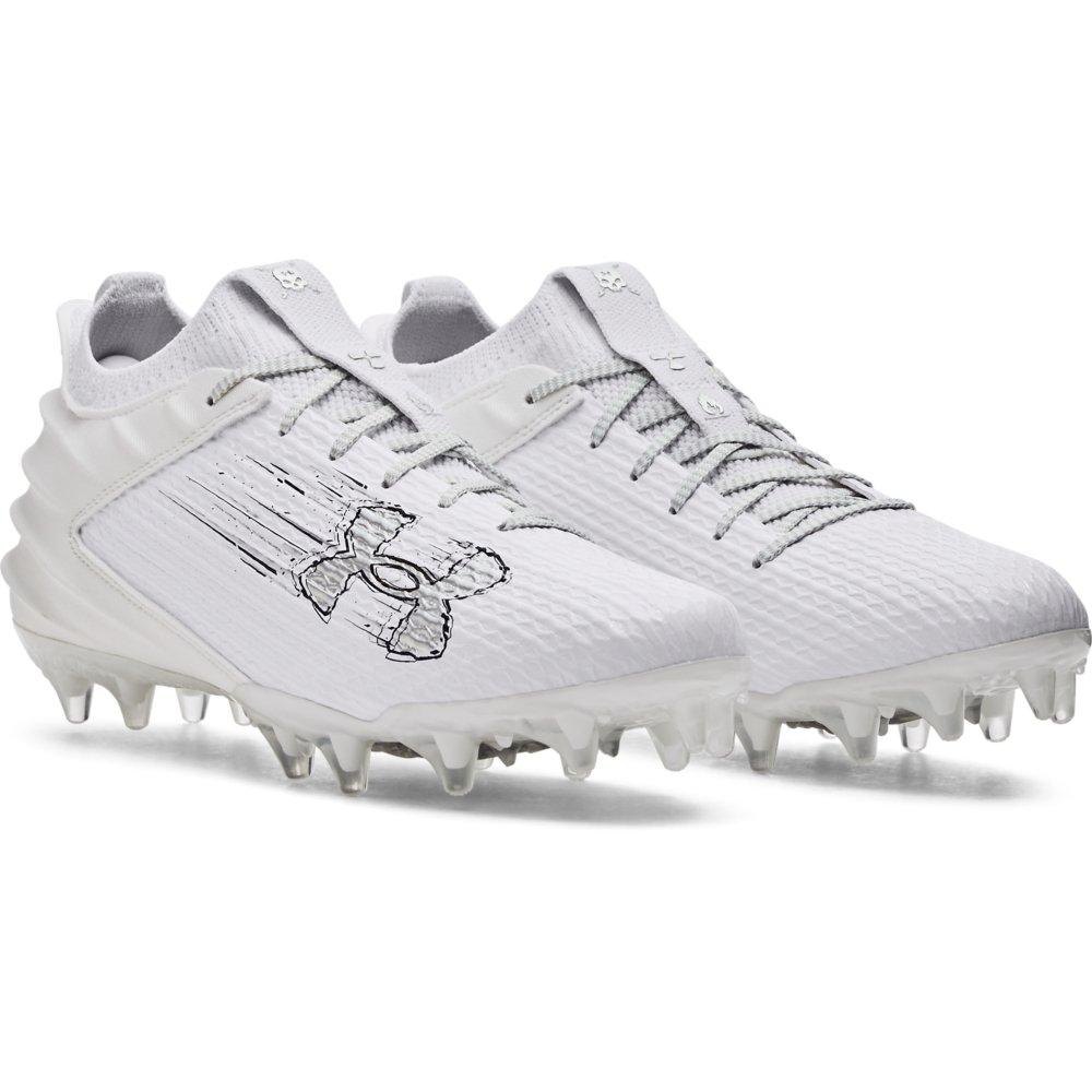 All white high outlet top under armour cleats