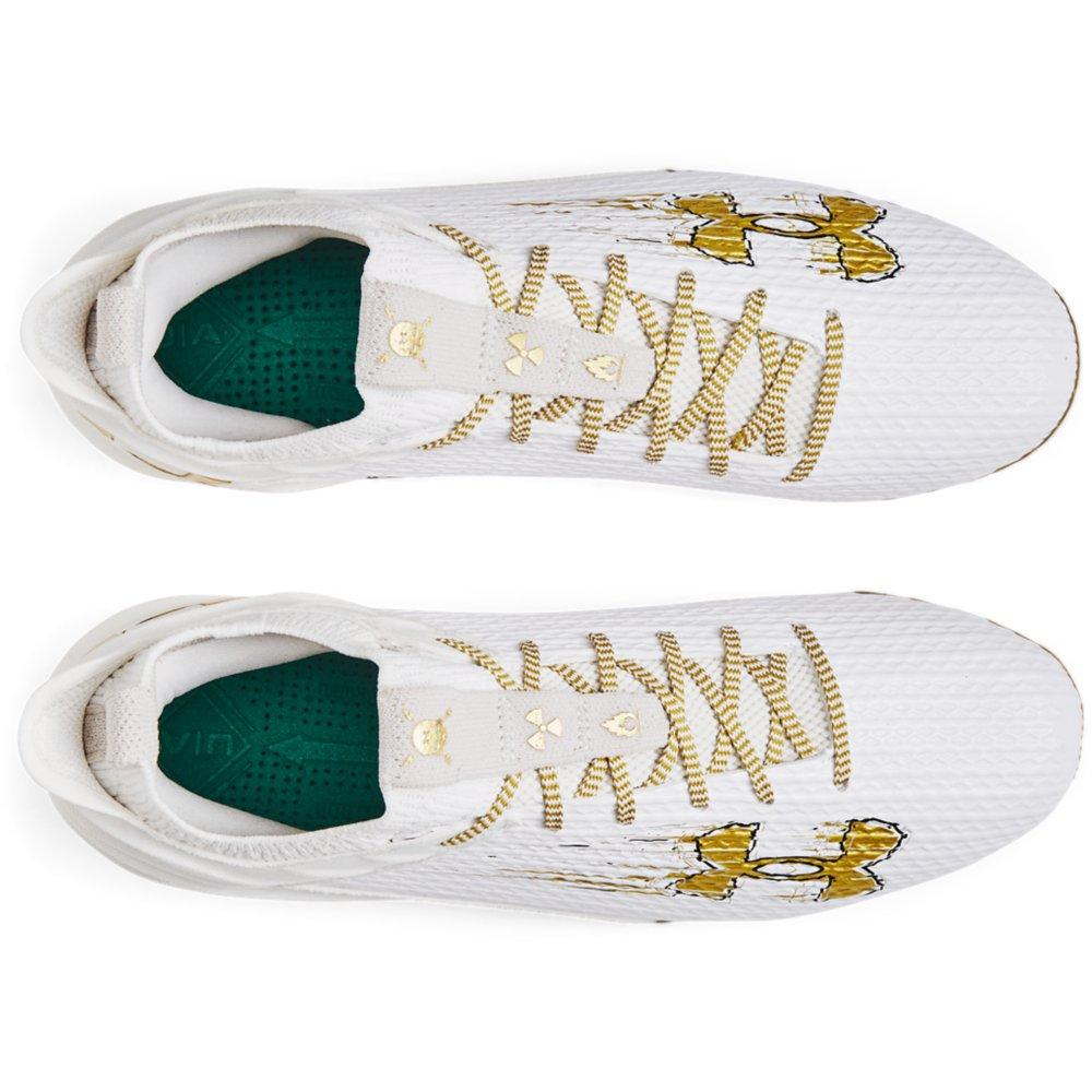 Under Armour Blur Smoke 2.0 "White/Metallic Gold" Men's Football Cleat - WHITE/GOLD Thumbnail View 3