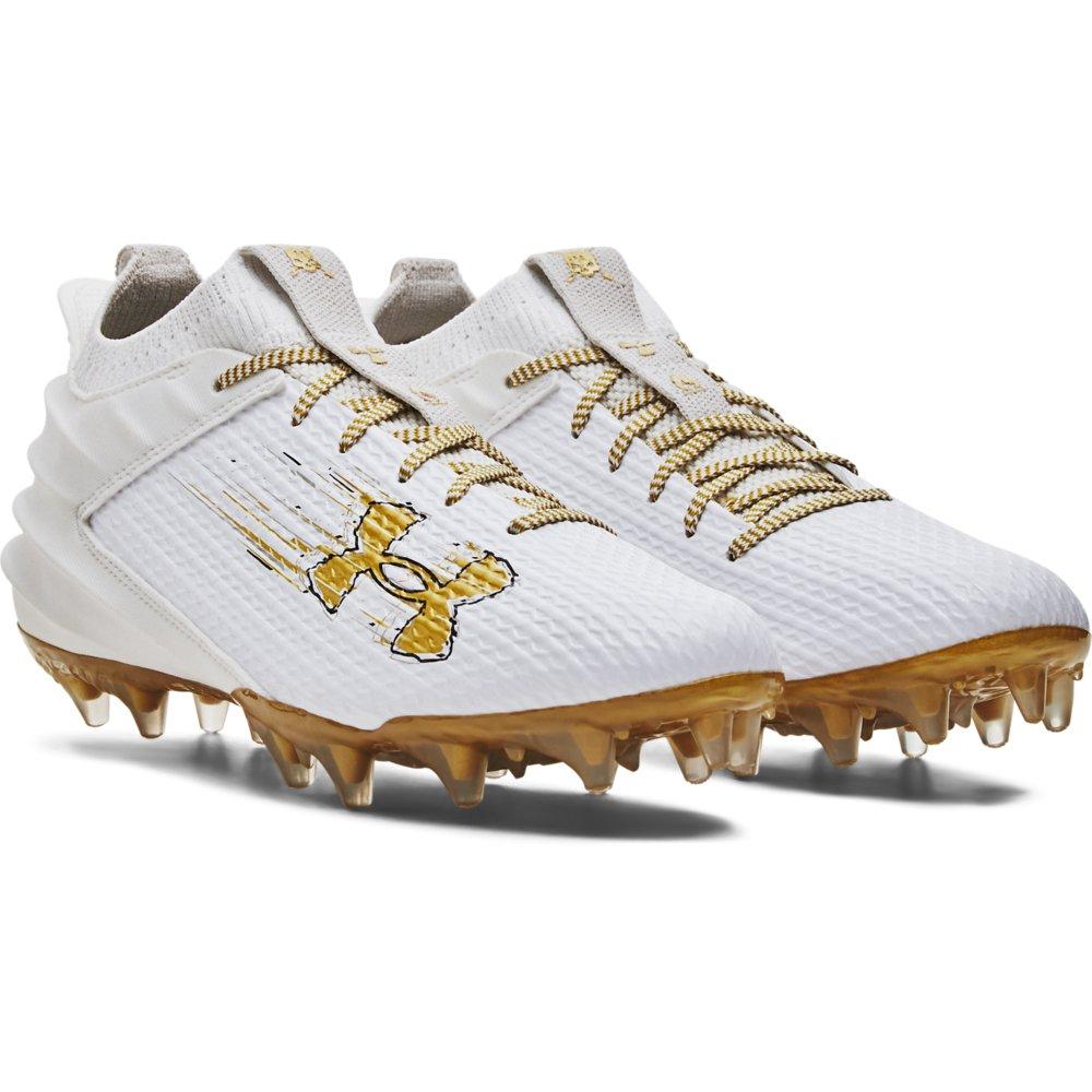 Under Armour Blur Smoke 2.0 "White/Metallic Gold" Men's Football Cleat - WHITE/GOLD Thumbnail View 5