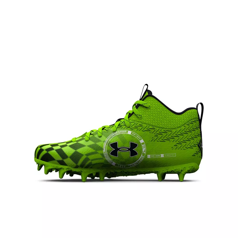 Under Armour Spotlight Select 3 "Lime/Black" Grade School Boys' Football Cleat - LIME/BLACK