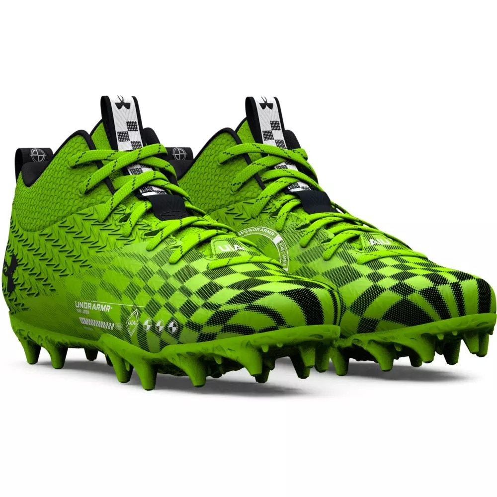 Under Armour Spotlight Select 3 "Lime/Black" Grade School Boys' Football Cleat - LIME/BLACK