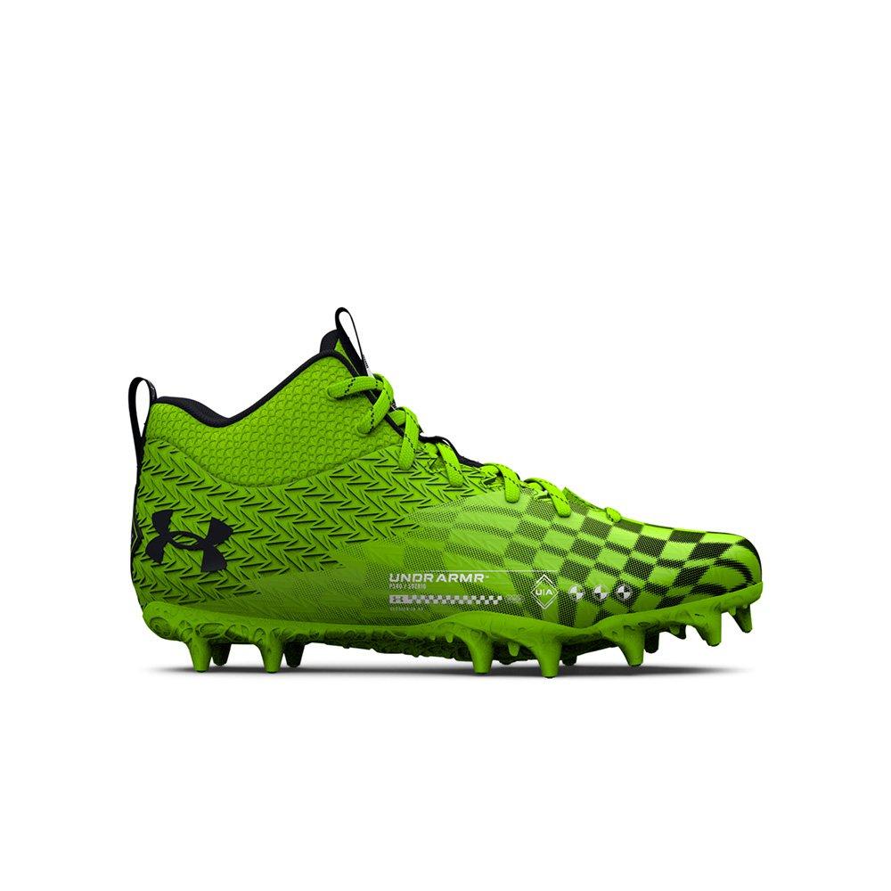 Under Armour Spotlight Select 3 Lime Black Grade School Boys Football Cleat Hibbett