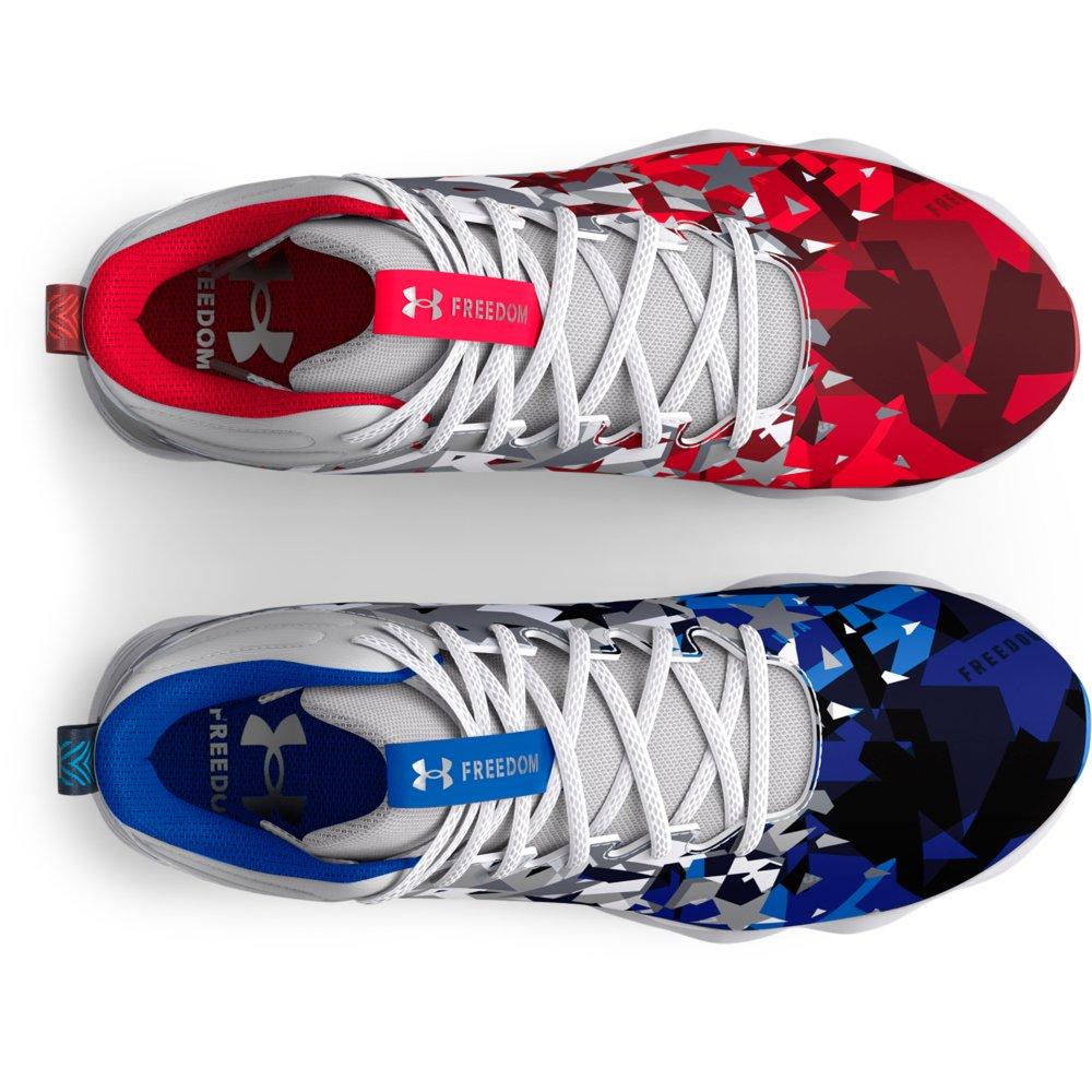 Red white and on sale blue under armour cleats