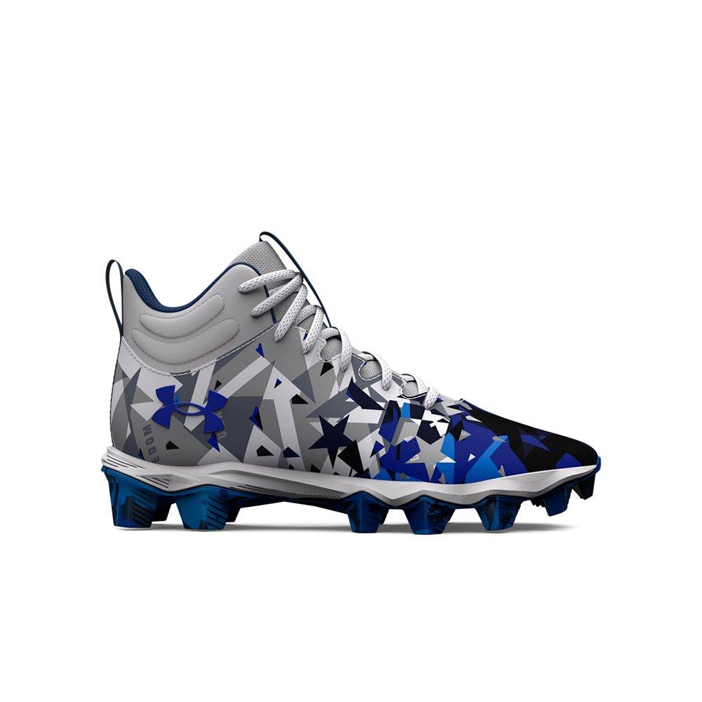 Under Armour | Blue and White Mens Highlight Rm Football Cleats | Size 8 Under Armour Highlight RM Football Shoes Blue main image 4