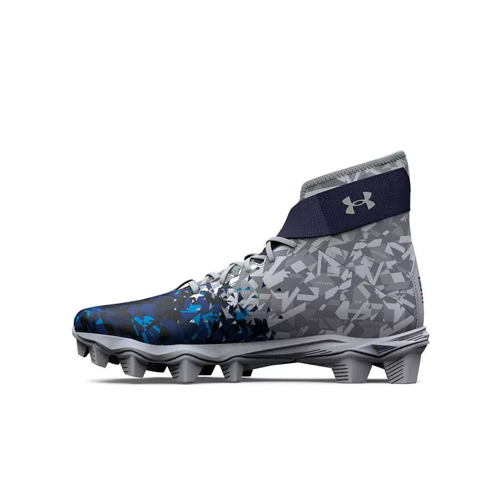 Under Armour Highlight RM LE "USA" Grade School Boys' Football Cleat - WHITE/RED/BLUE