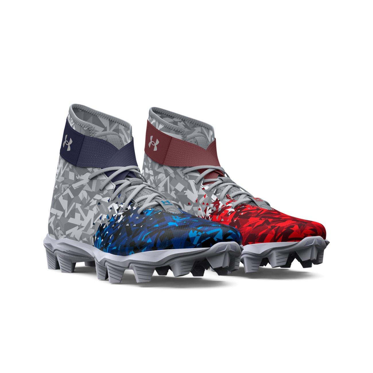 Under Armour Highlight RM LE "USA" Grade School Boys' Football Cleat - WHITE/RED/BLUE Thumbnail View 2