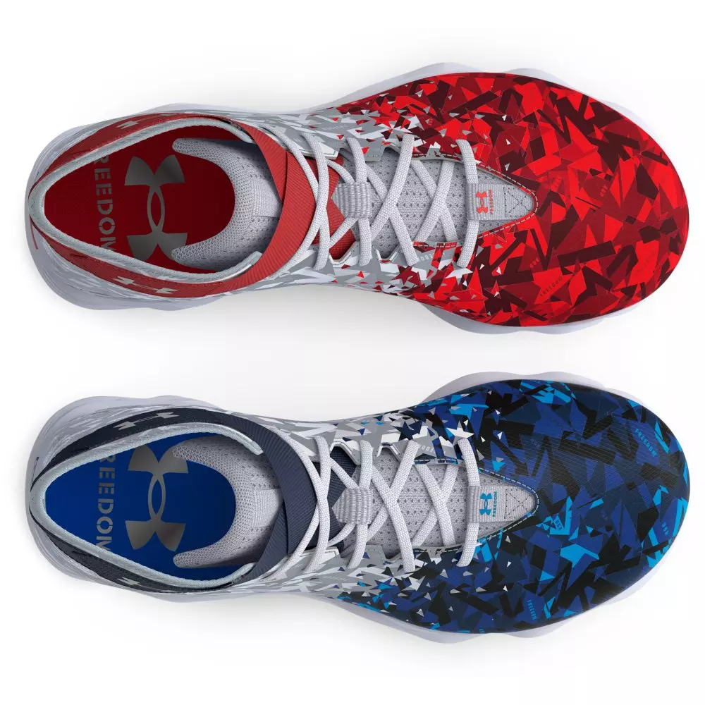 Under Armour Highlight RM LE "USA" Grade School Boys' Football Cleat - WHITE/RED/BLUE