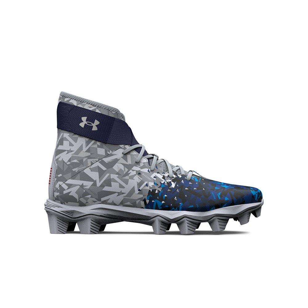 Under Armour Highlight RM LE "USA" Grade School Boys' Football Cleat - WHITE/RED/BLUE Thumbnail View 1