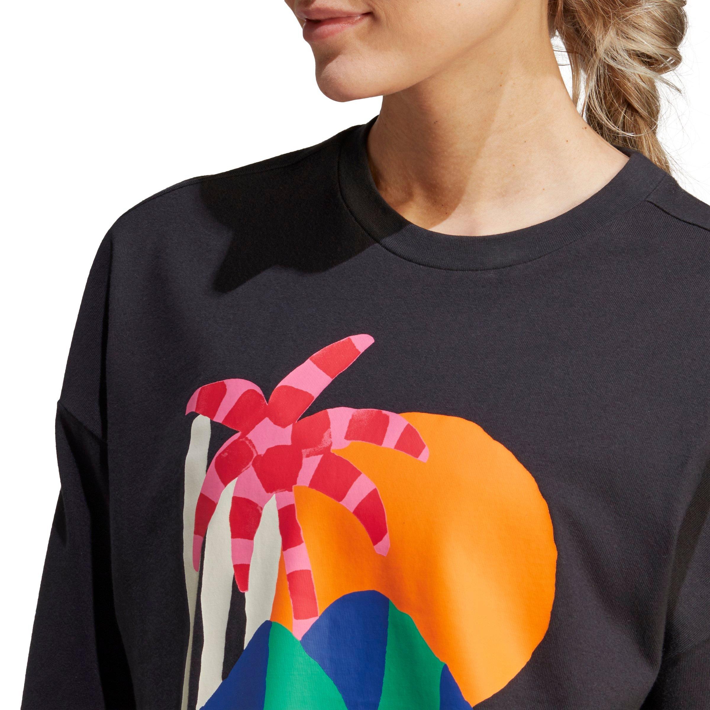 adidas x FARM Rio Crop Graphic Women's Black/Pink/White Tee