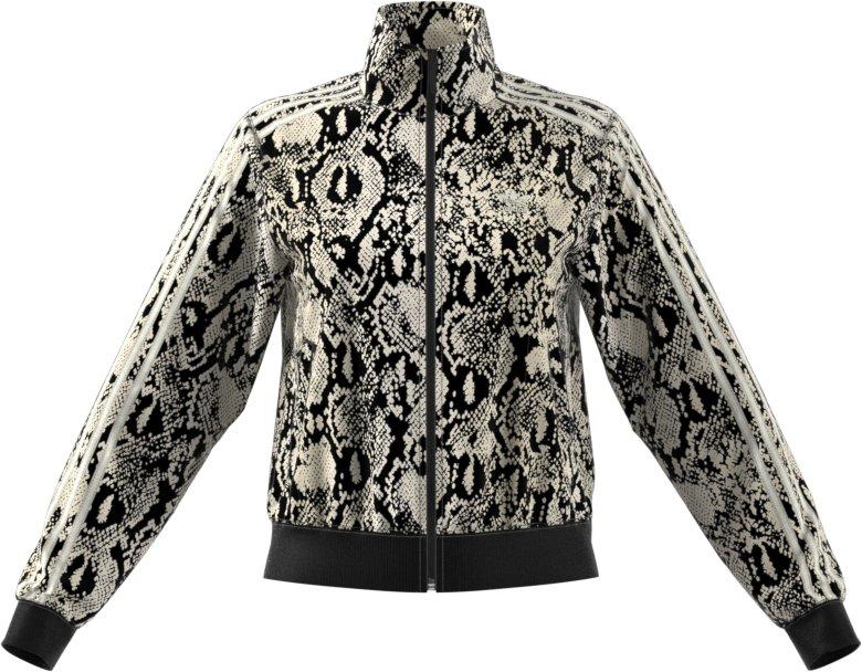 adidas Women's Python All Over Print Track Jacket-Black/Tan