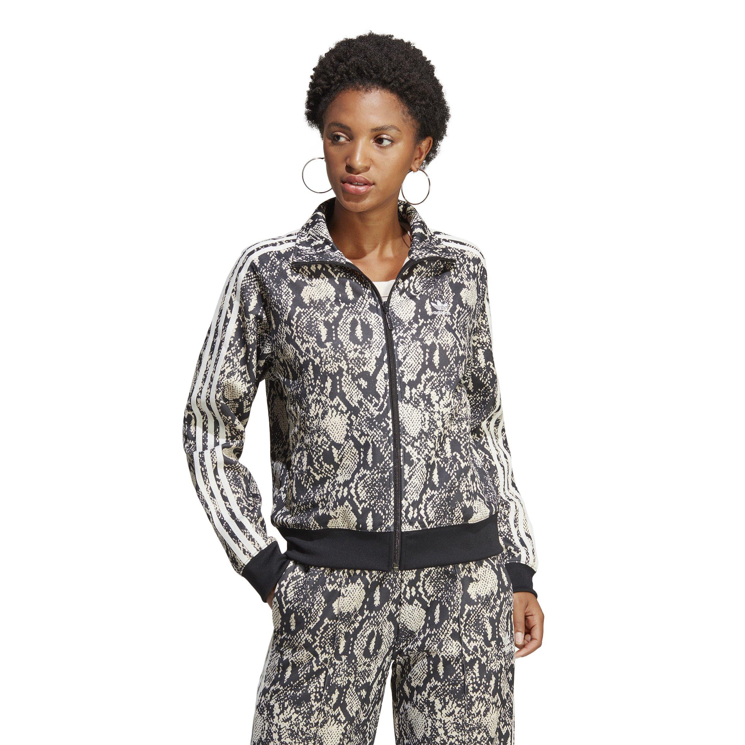 adidas Women's Python All Over Print Track Jacket-Black/Tan