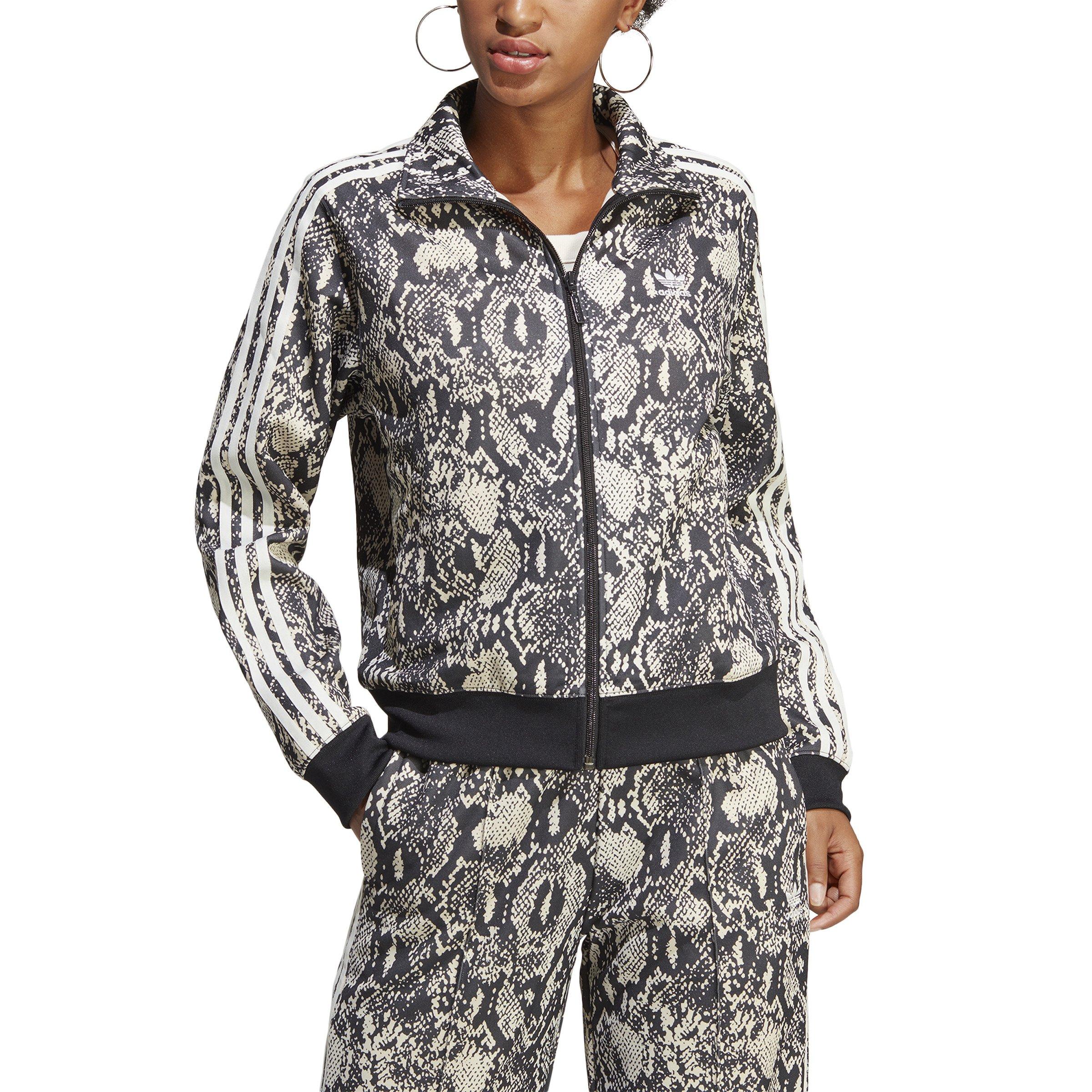 adidas Women's Python All Over Print Track Jacket-Black/Tan