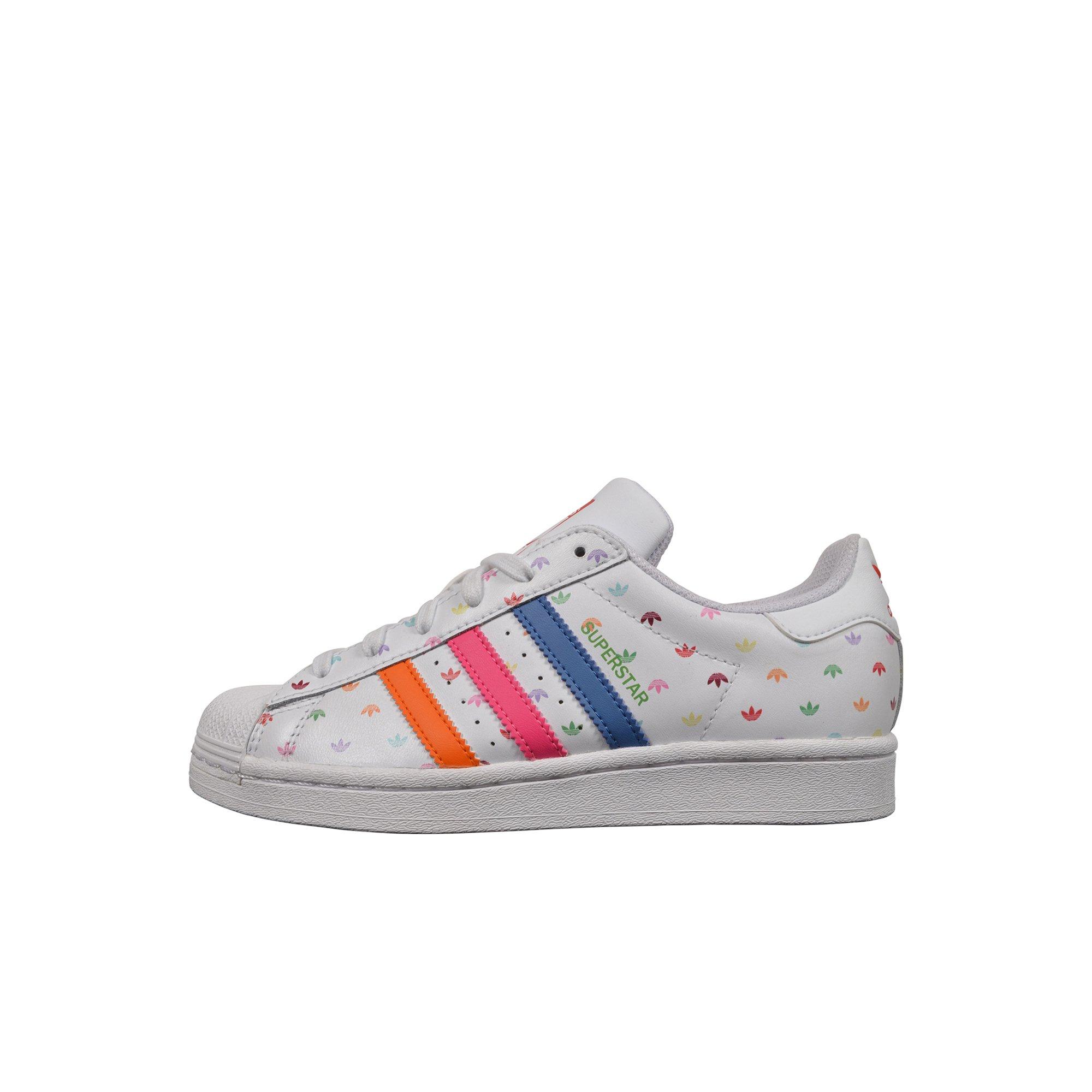 adidas Superstar "White/Multi Print" Preschool Girls' Shoe