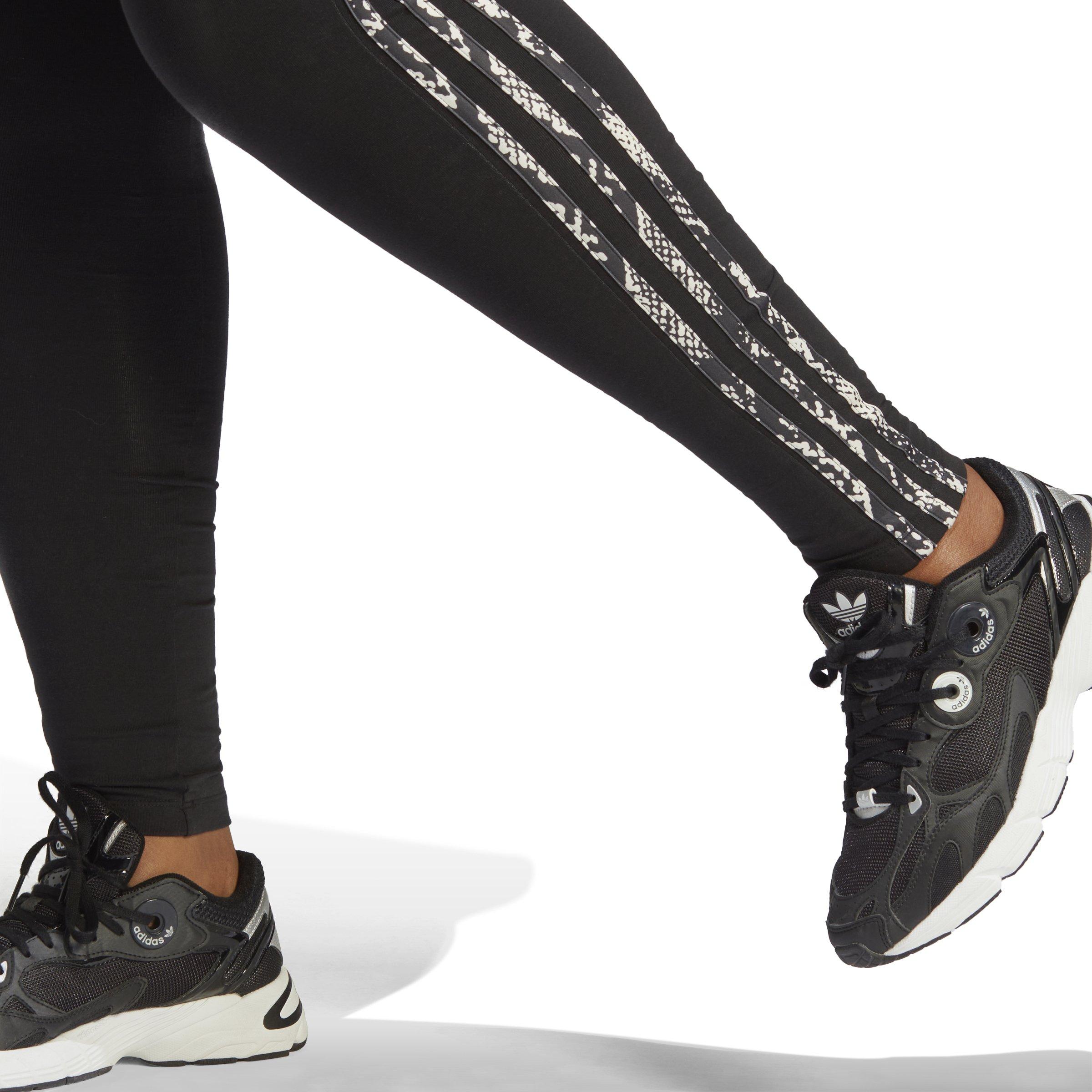 adidas Women's 3-Stripe Snake Print Leggings-Black - Hibbett