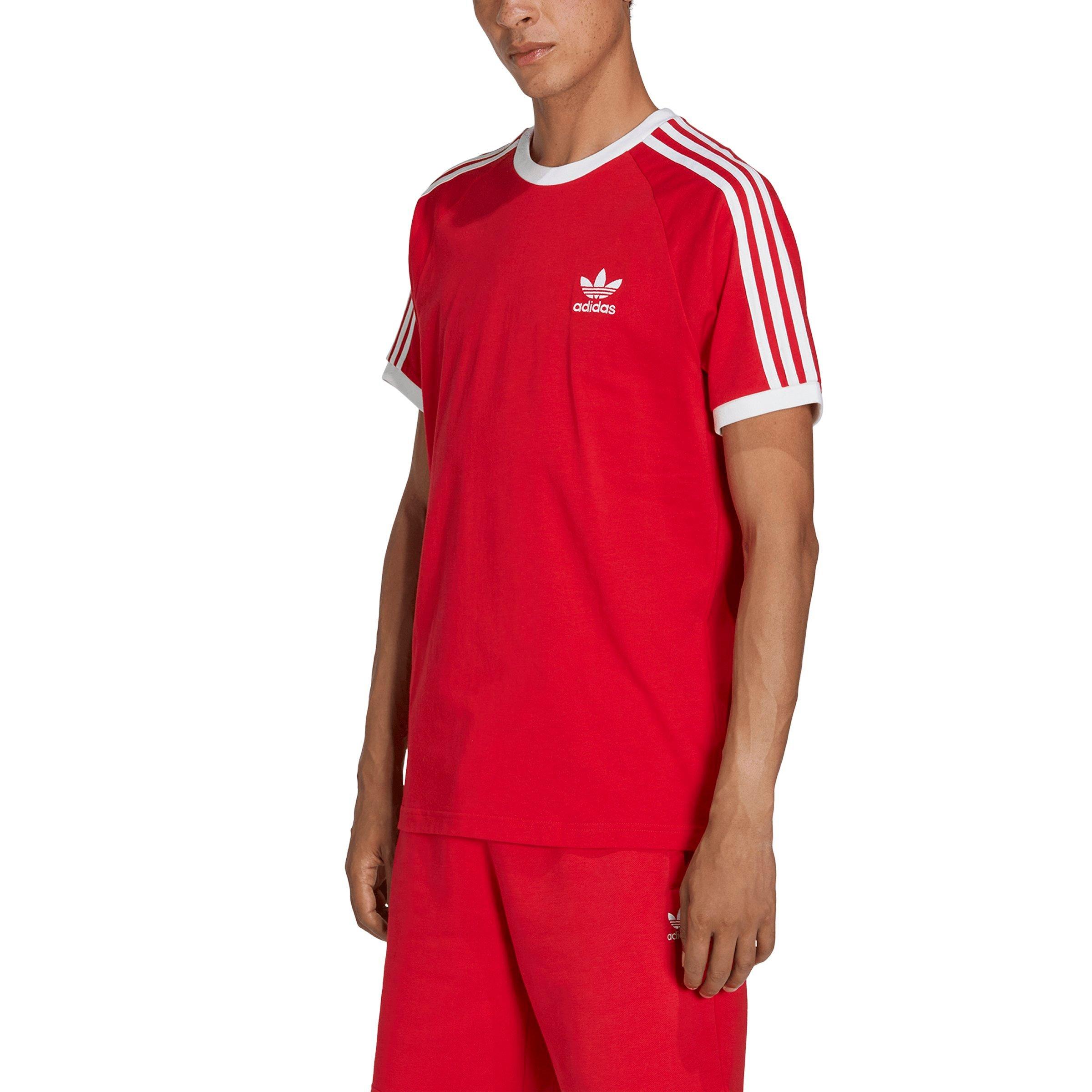 adidas Men's Adicolor Classics 3-Stripes Tee-Red - Hibbett | City Gear