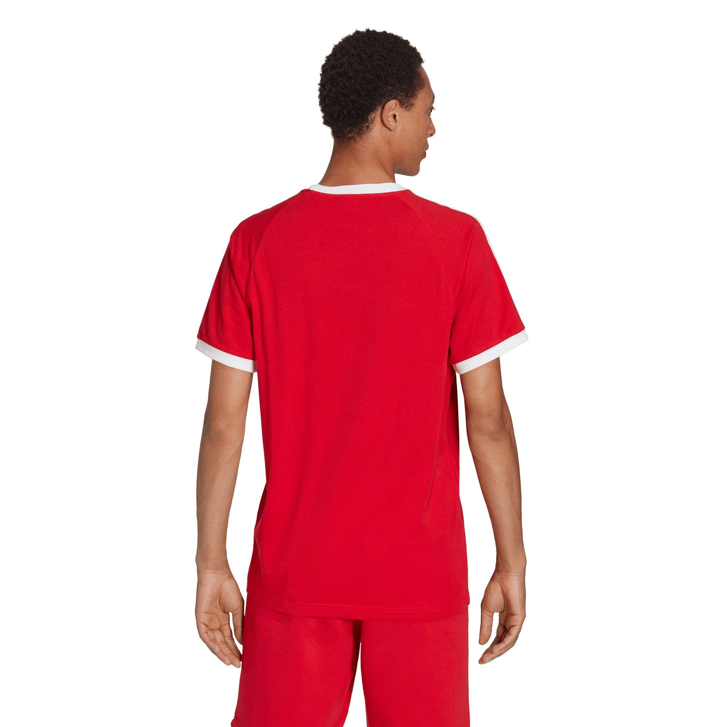 adidas Men's Adicolor Classics 3-Stripes Tee-Red - RED Thumbnail View 2