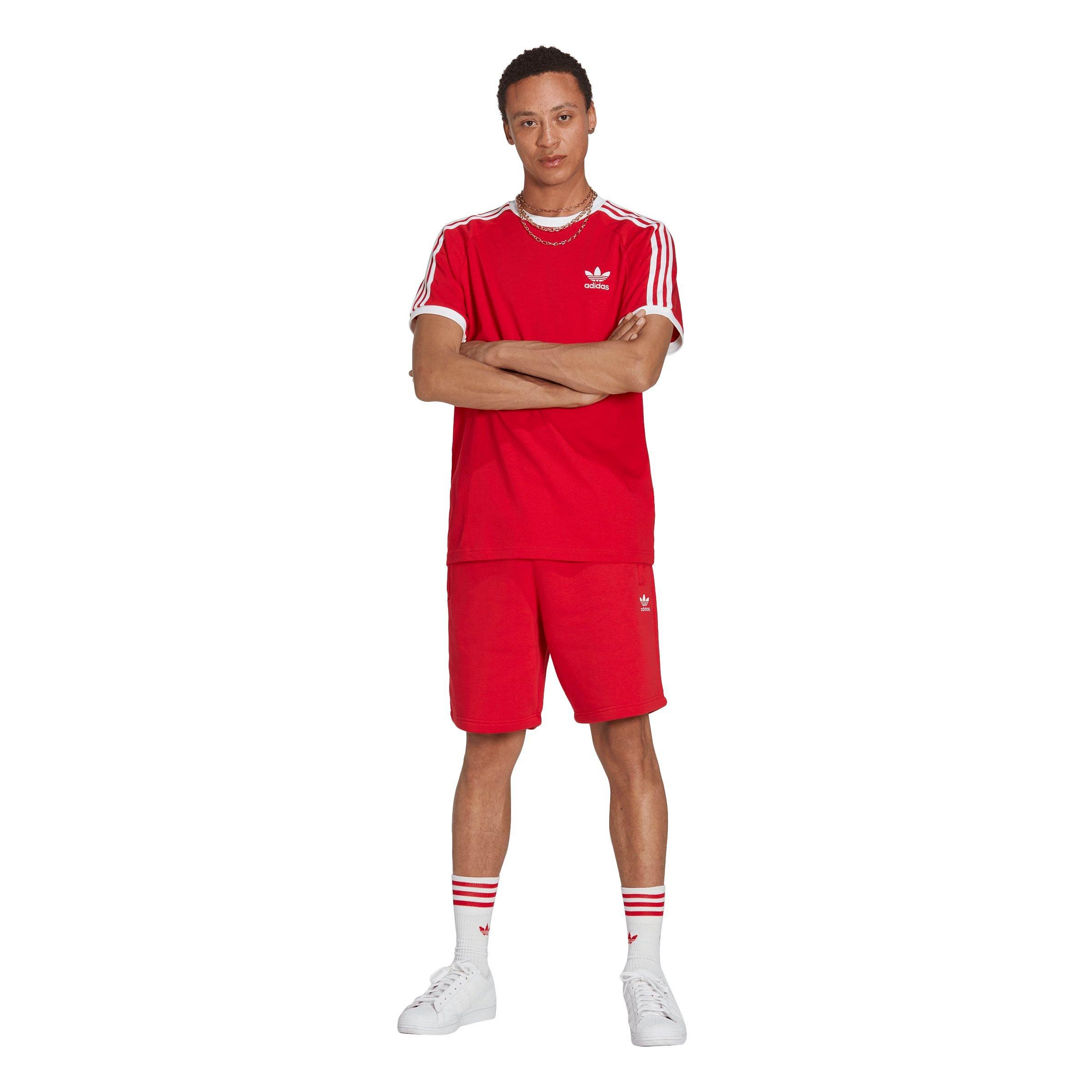 adidas Men's Adicolor Classics 3-Stripes Tee-Red - RED Thumbnail View 6