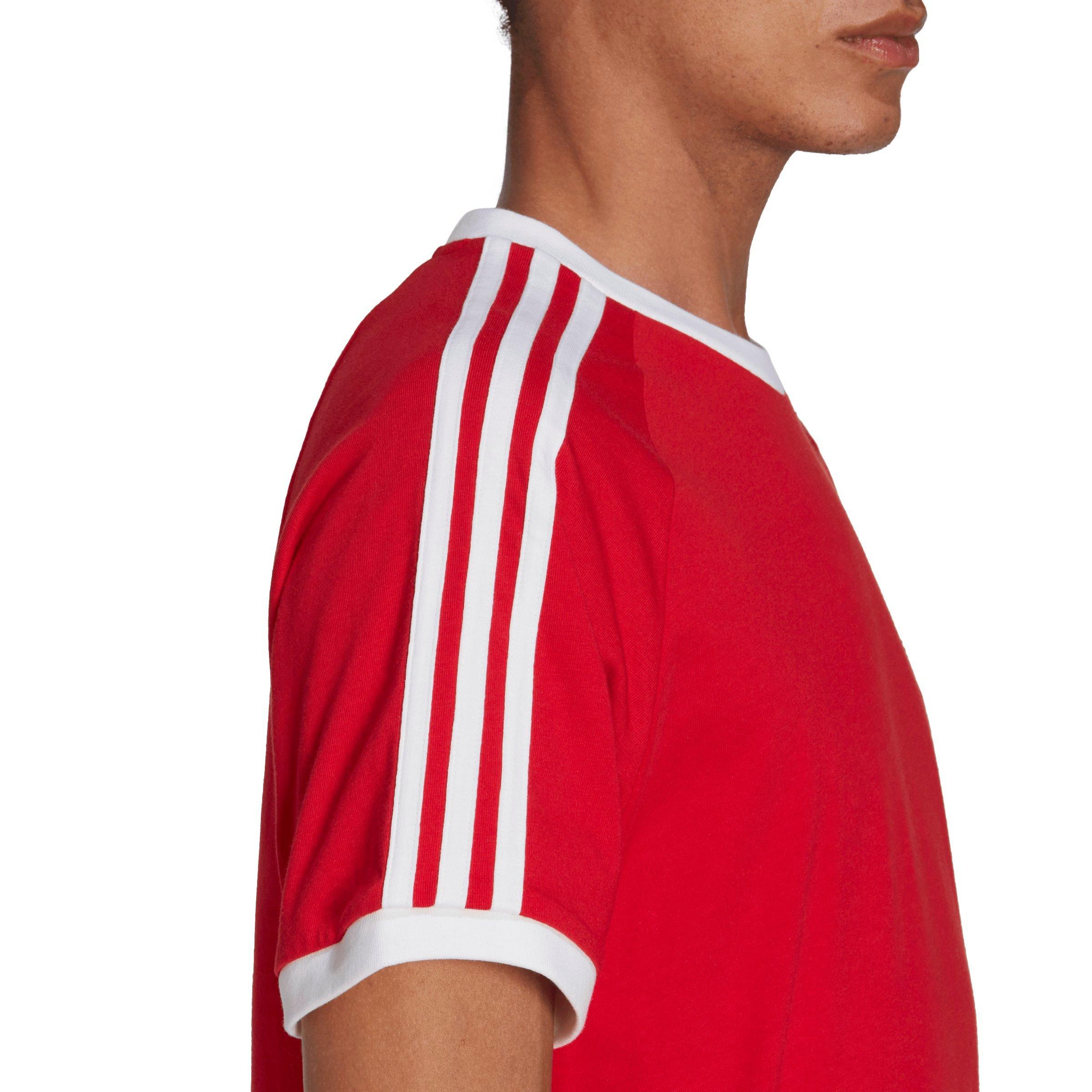 adidas Men's Adicolor Classics 3-Stripes Tee-Red - RED Thumbnail View 4