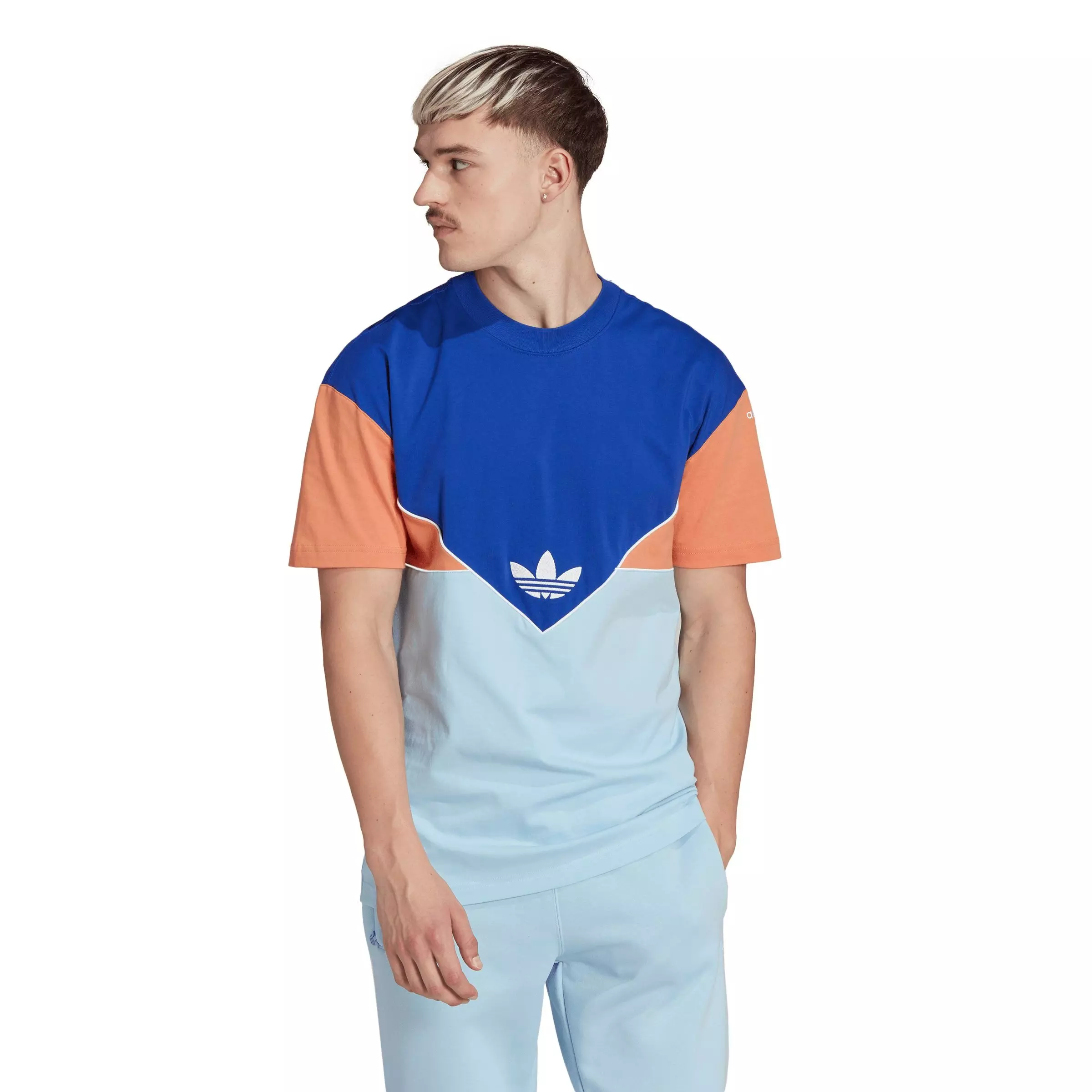 adidas Men's Trefoil Colorado C Tee-Blue/Orange - BLUE/ORANGE
