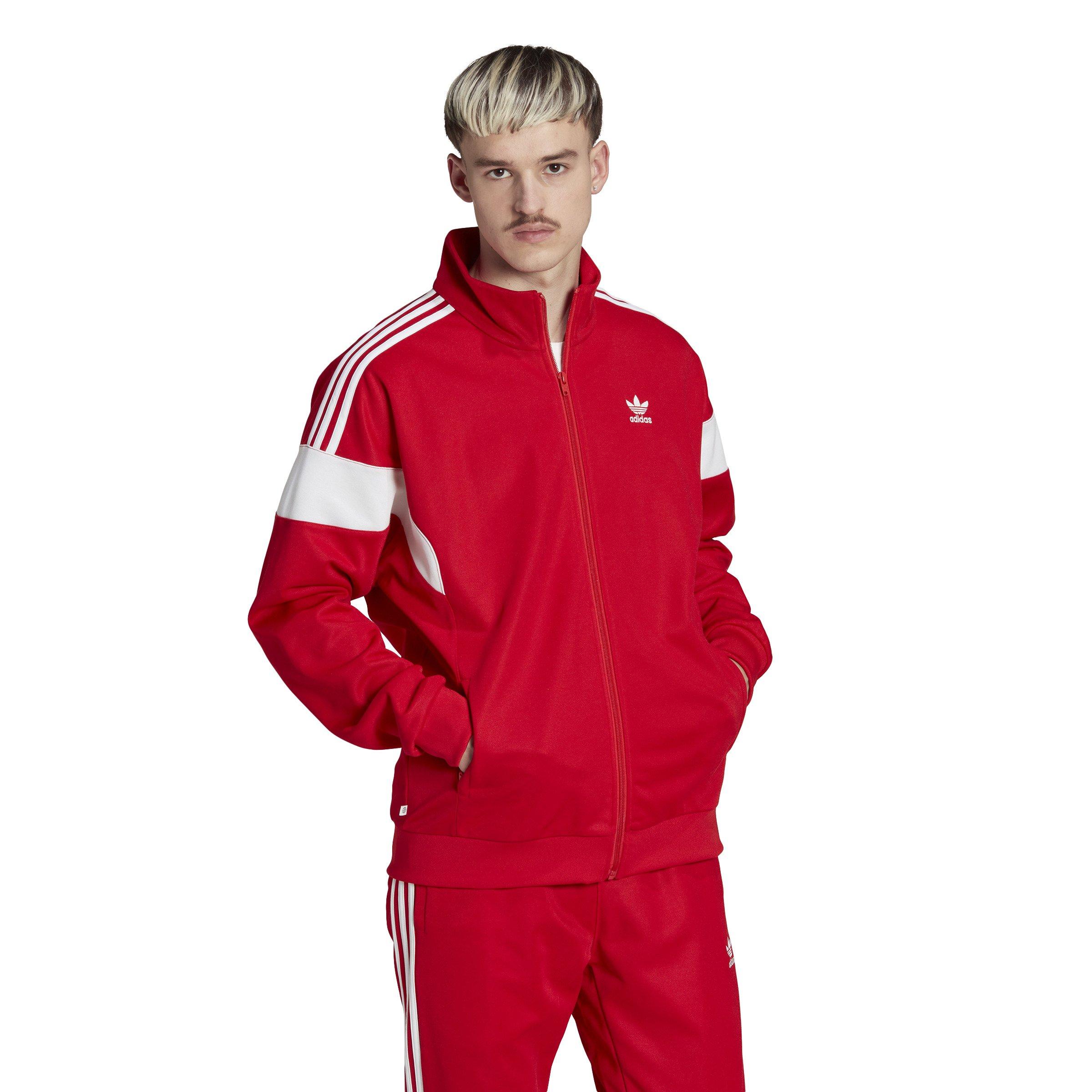 adidas Men's Cut Line Full-Zip Track Jacket-Red - Hibbett