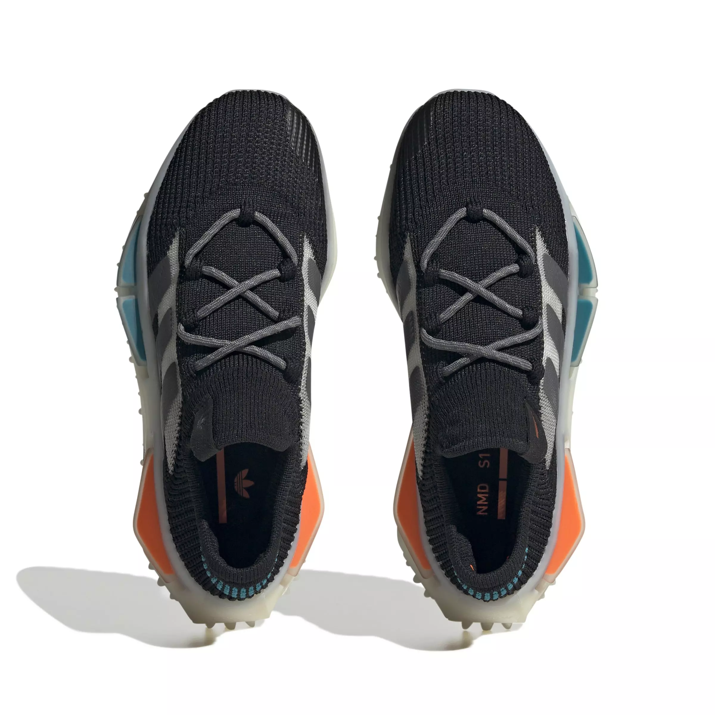 adidas Originals NMD_S1 "Black Teal Orange" Grade School Kids' Shoe - Black/Grey/White