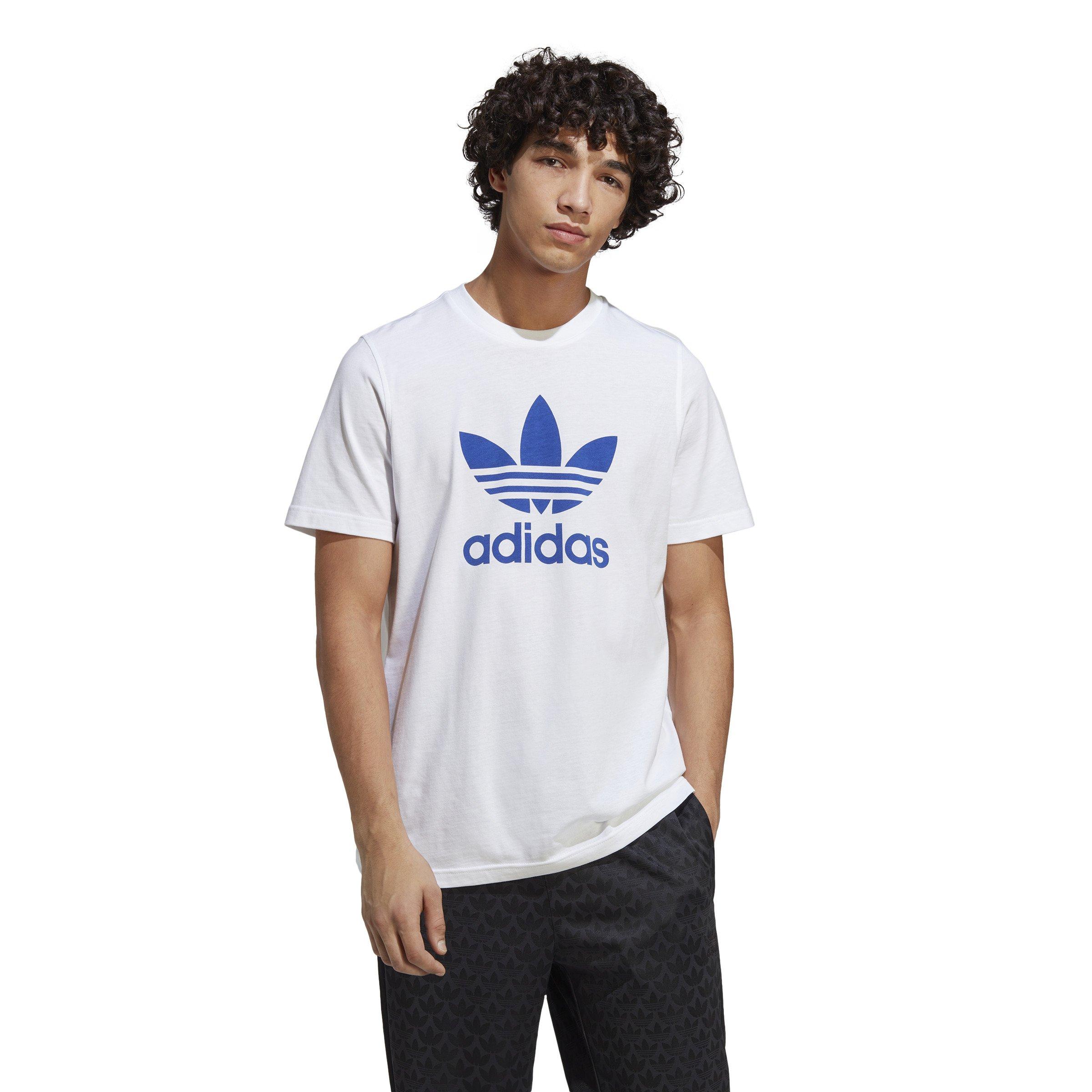 adidas Men's Trefoil Tee-White/Blue - WHITE/BLUE Thumbnail View 6